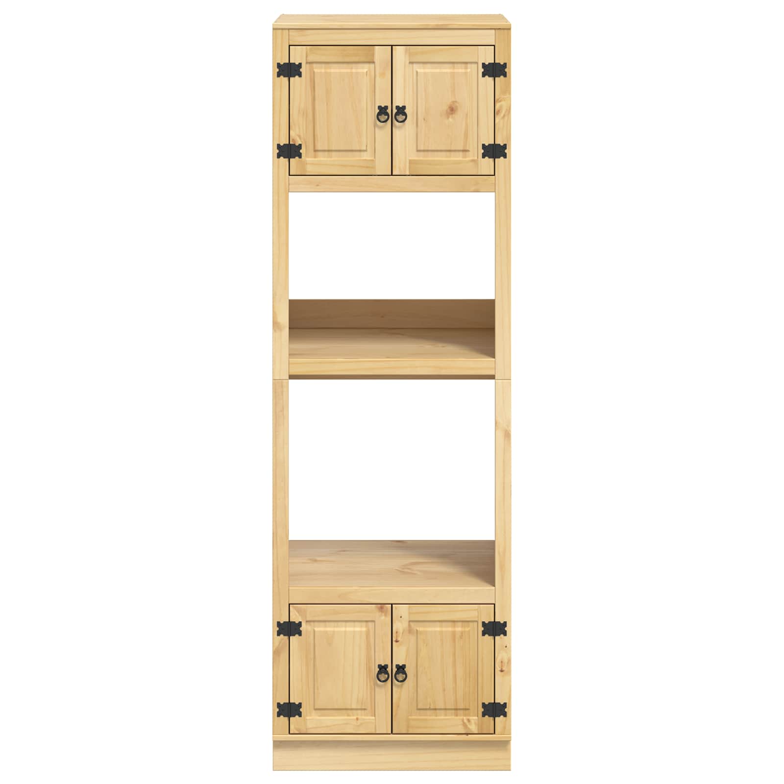 Dulap cu raft cu usa Miere 66 x 58 x 207 cm Lemn de pin masiv — imaginea 6