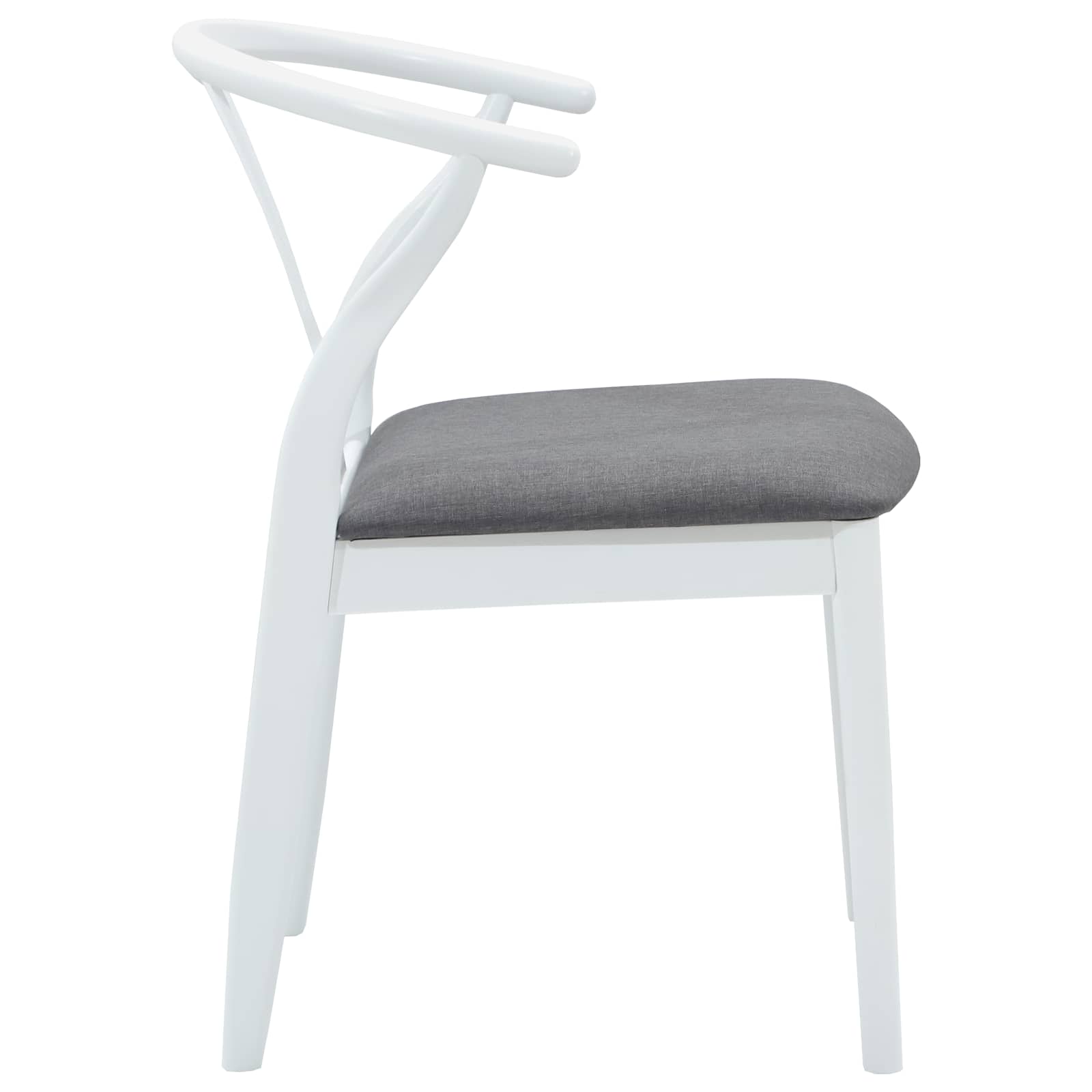 Scaun de sufragerie 2 pcs Alb si gri Lemn Solid de Cauciuc — imaginea 6