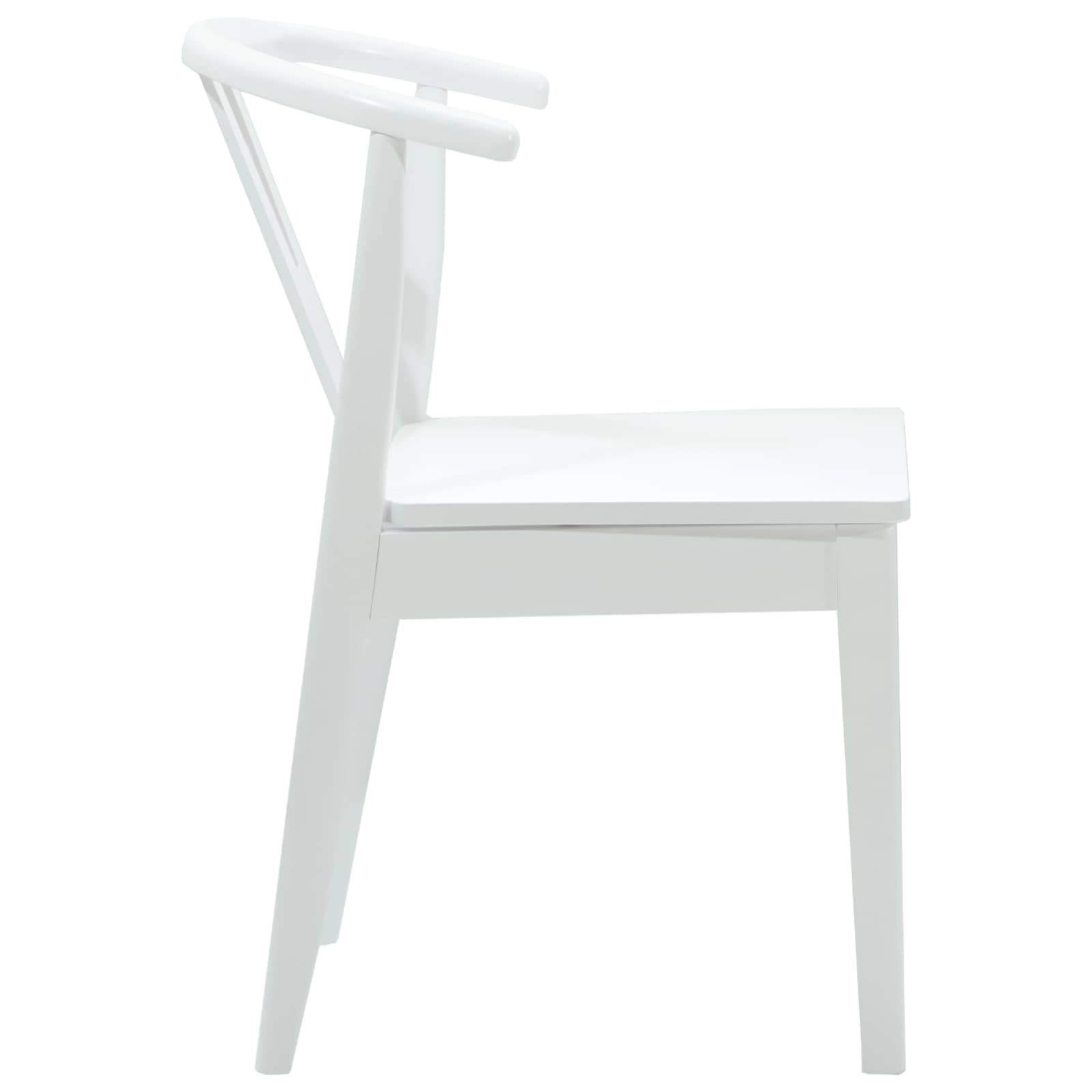 Scaun de sufragerie 2 pcs Alb si Alb Lemn Solid de Cauciuc — imaginea 6
