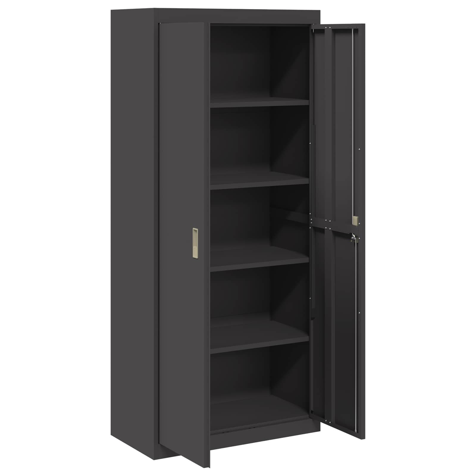 Dulap de depozitare cu depozitare 2 pcs Negru 80 x 40 x 180 cm — imaginea 5