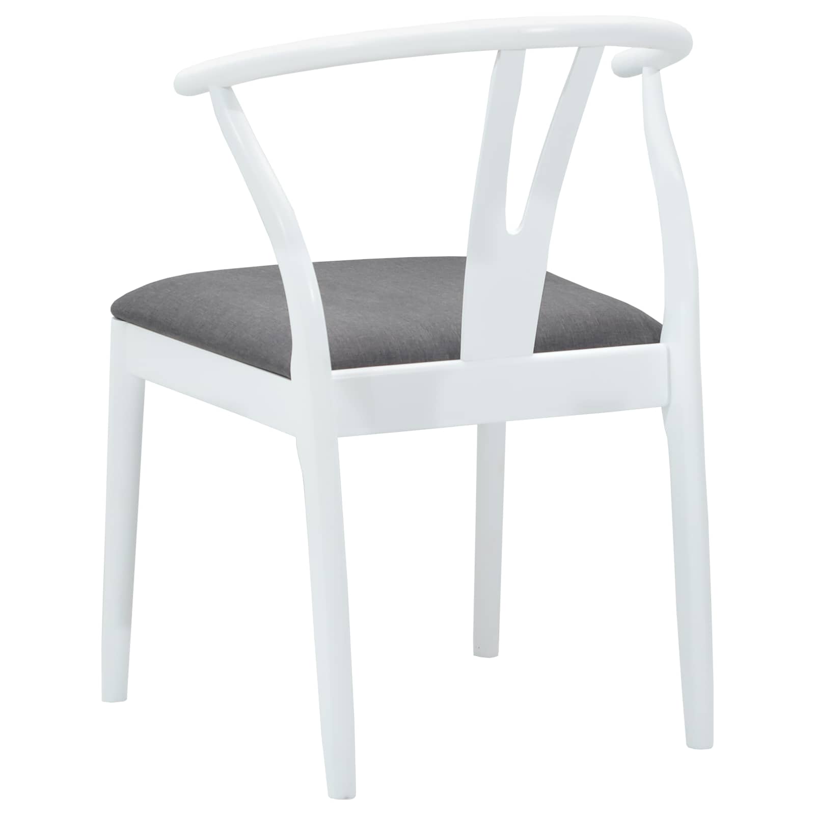 Scaun de sufragerie 2 pcs Alb si gri Lemn Solid de Cauciuc — imaginea 7