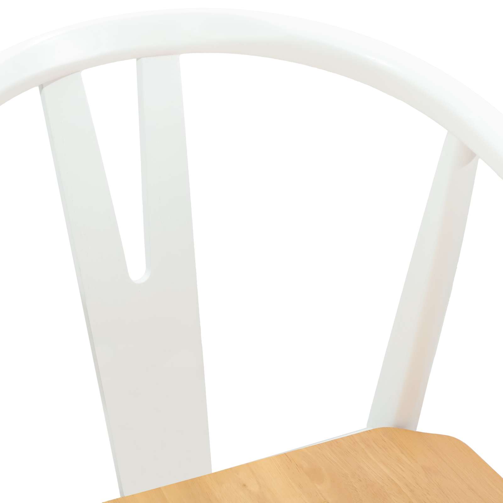 Scaun de sufragerie 2 pcs Alb si Natural Lemn Solid de Cauciuc — imaginea 8