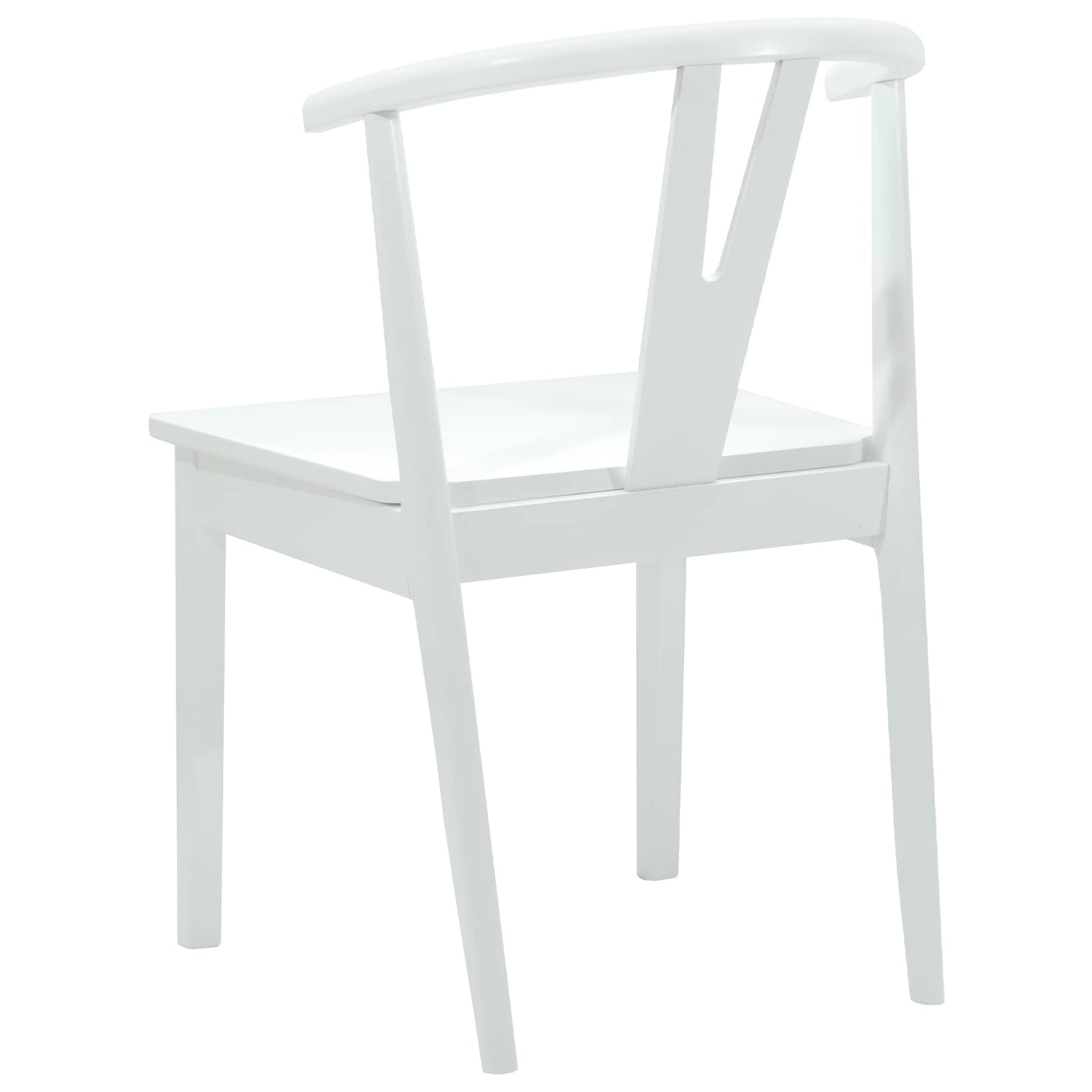 Scaun de sufragerie 2 pcs Alb si Alb Lemn Solid de Cauciuc — imaginea 7