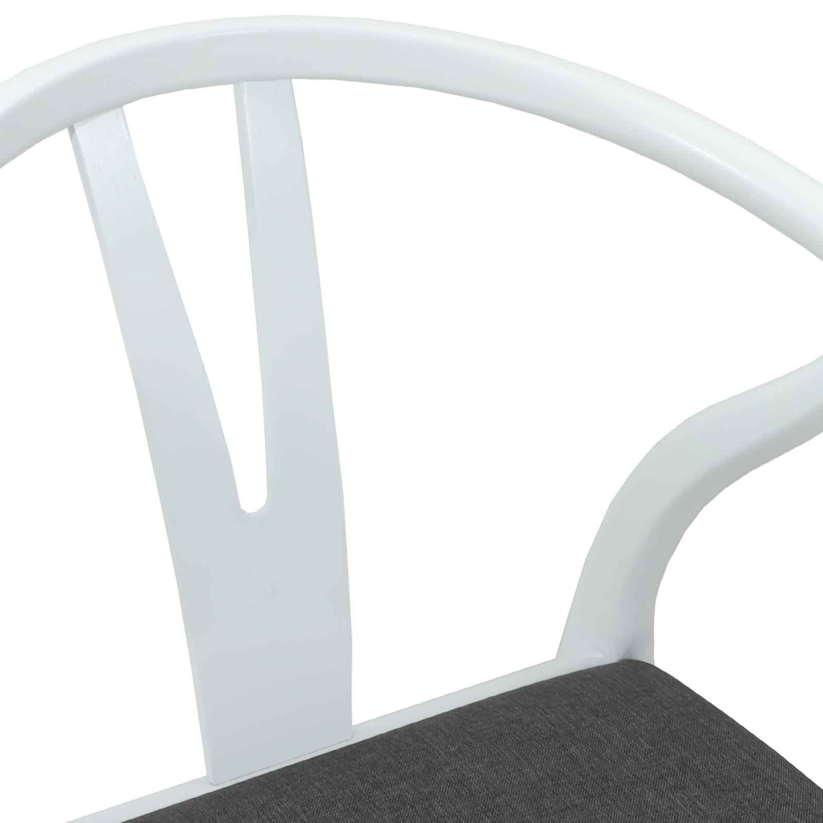 Scaun de sufragerie 2 pcs Alb si gri Lemn Solid de Cauciuc — imaginea 8
