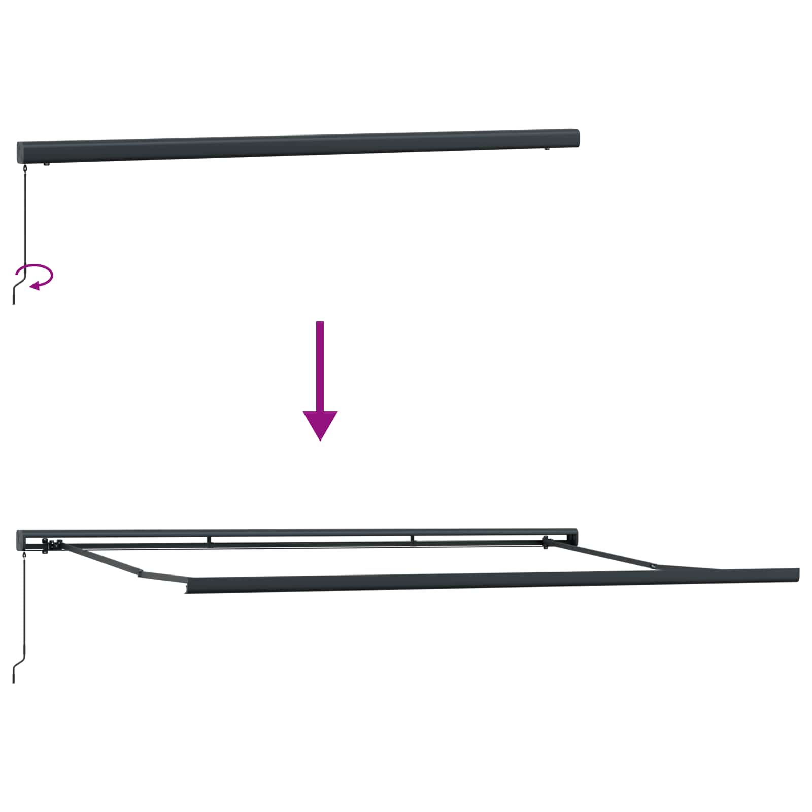 Cortina Retractabila Manual Bej 4 ×3 m Panza — imaginea 9