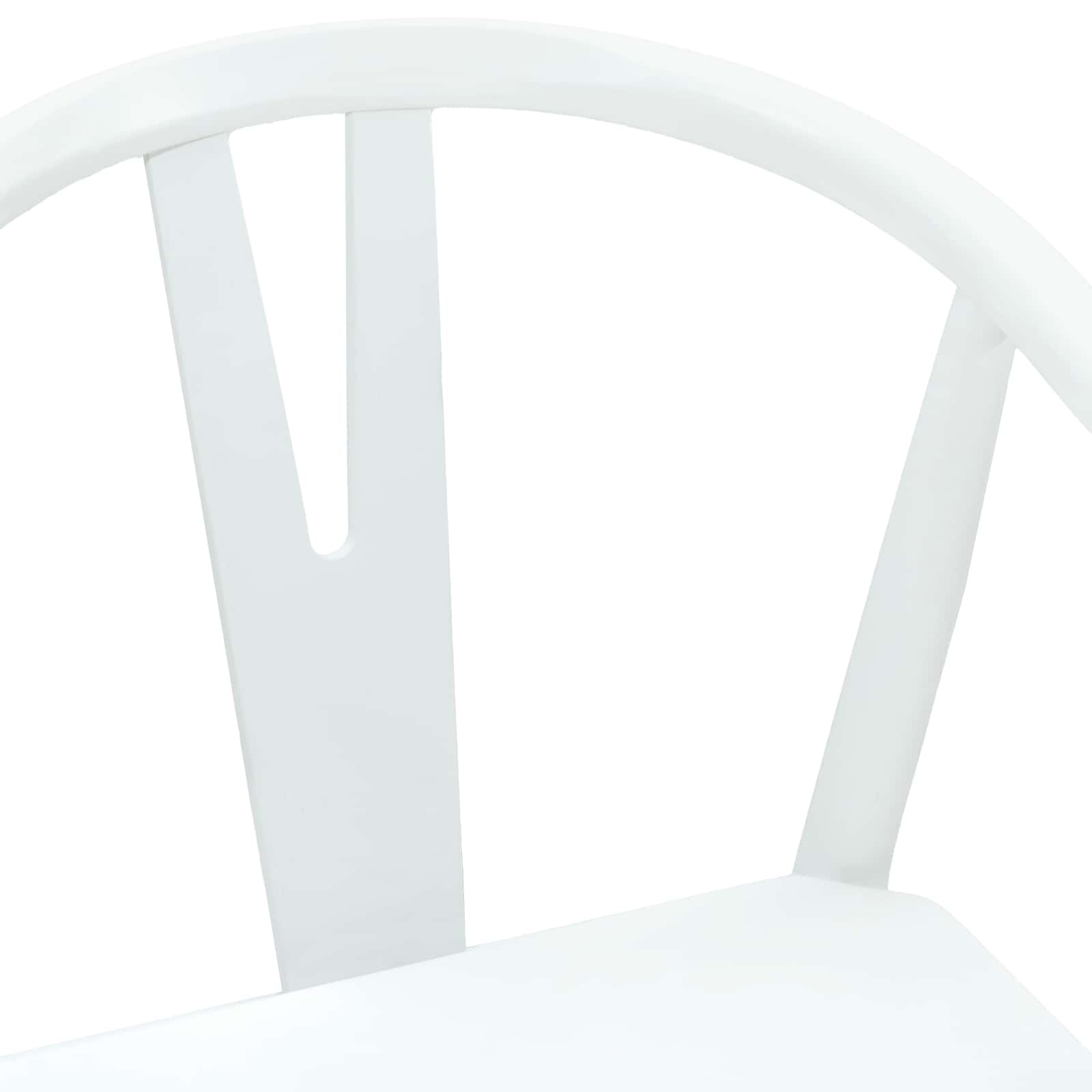 Scaun de sufragerie 2 pcs Alb si Alb Lemn Solid de Cauciuc — imaginea 8