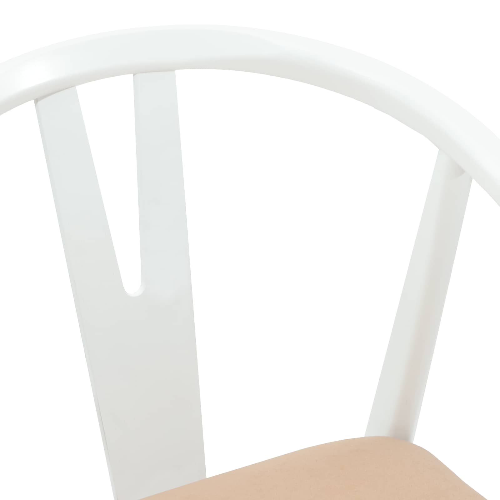 Scaun de sufragerie 2 pcs Alb si maro Lemn Solid de Cauciuc — imaginea 8
