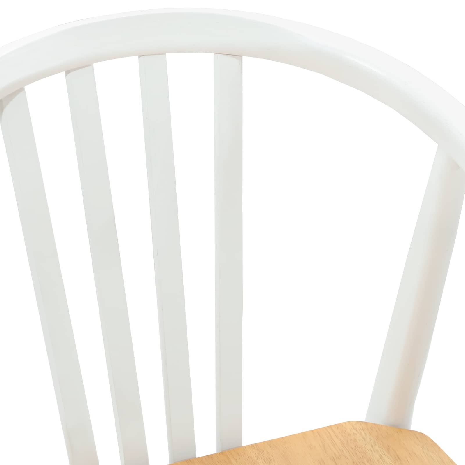 Scaun de sufragerie 2 pcs alb si natural Lemn de cauciuc solid — imaginea 8