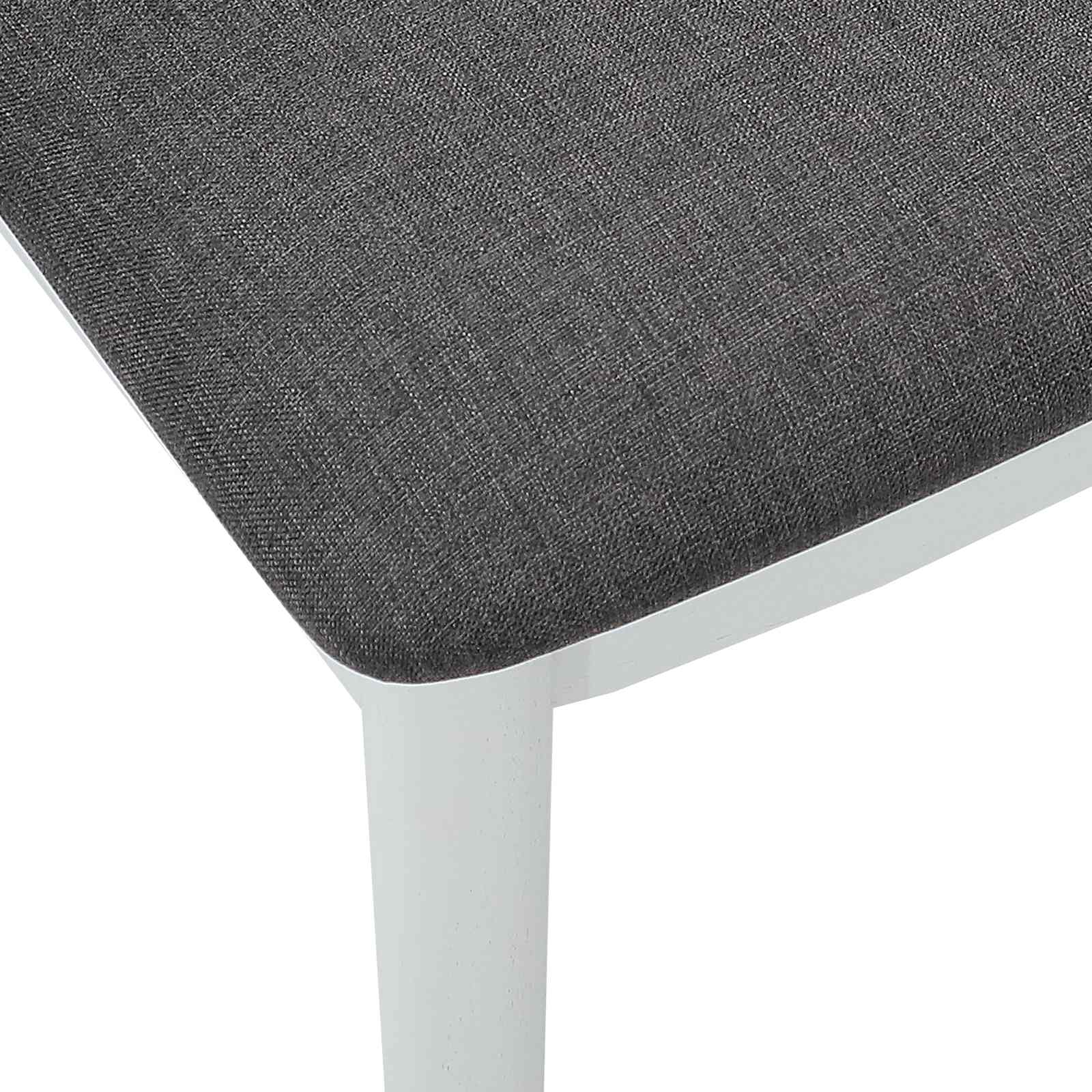 Scaun de sufragerie 2 pcs Alb si gri Lemn Solid de Cauciuc — imaginea 9