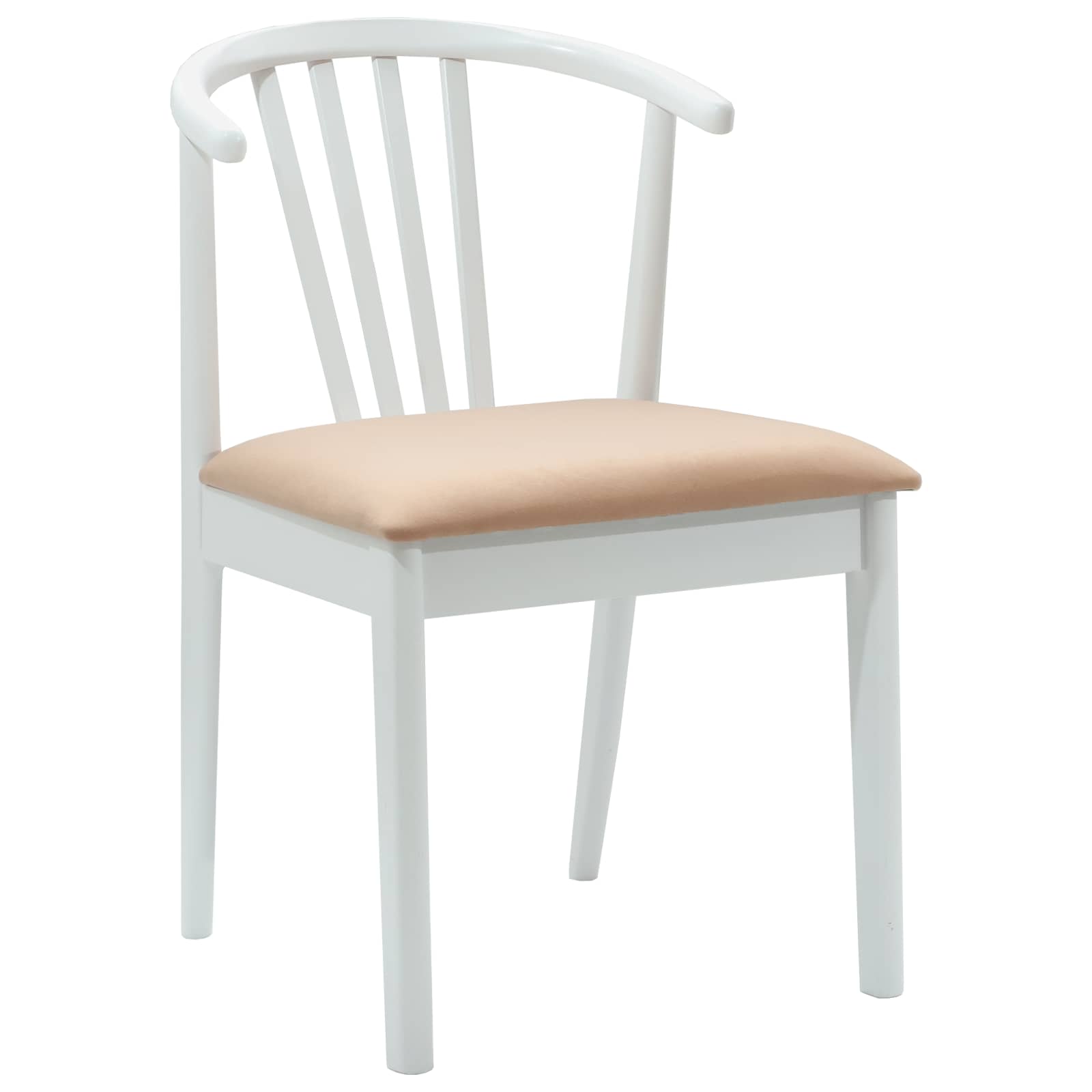 Scaun de sufragerie 2 pcs Alb si maro Lemn de cauciuc solid — imaginea 4