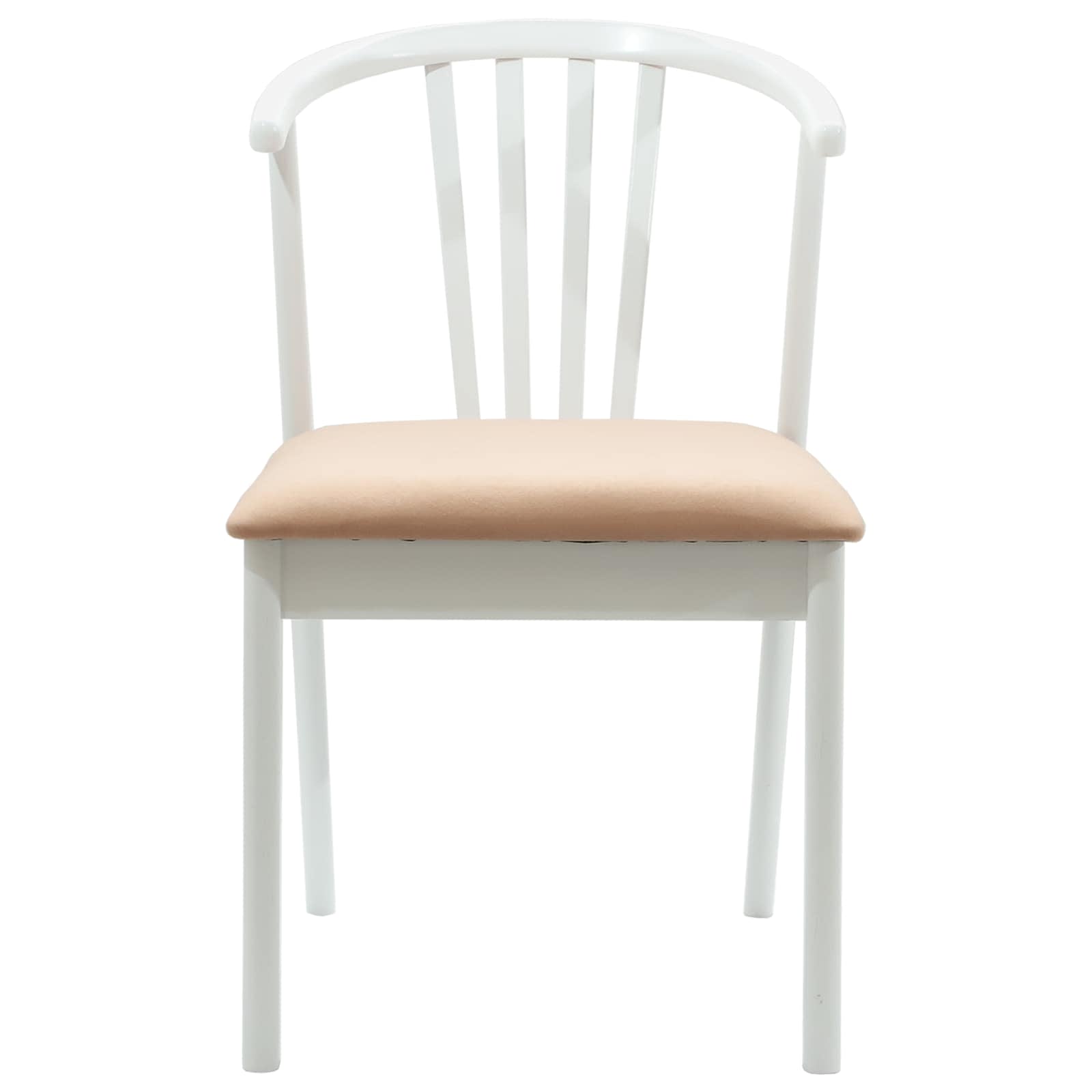 Scaun de sufragerie 2 pcs Alb si maro Lemn de cauciuc solid — imaginea 5