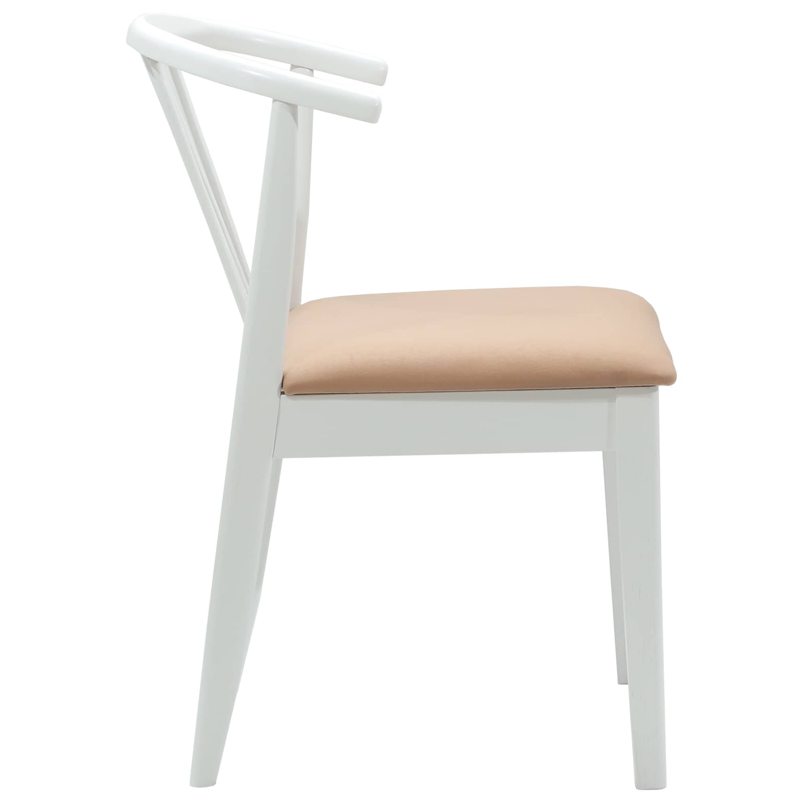 Scaun de sufragerie 2 pcs Alb si maro Lemn de cauciuc solid — imaginea 6