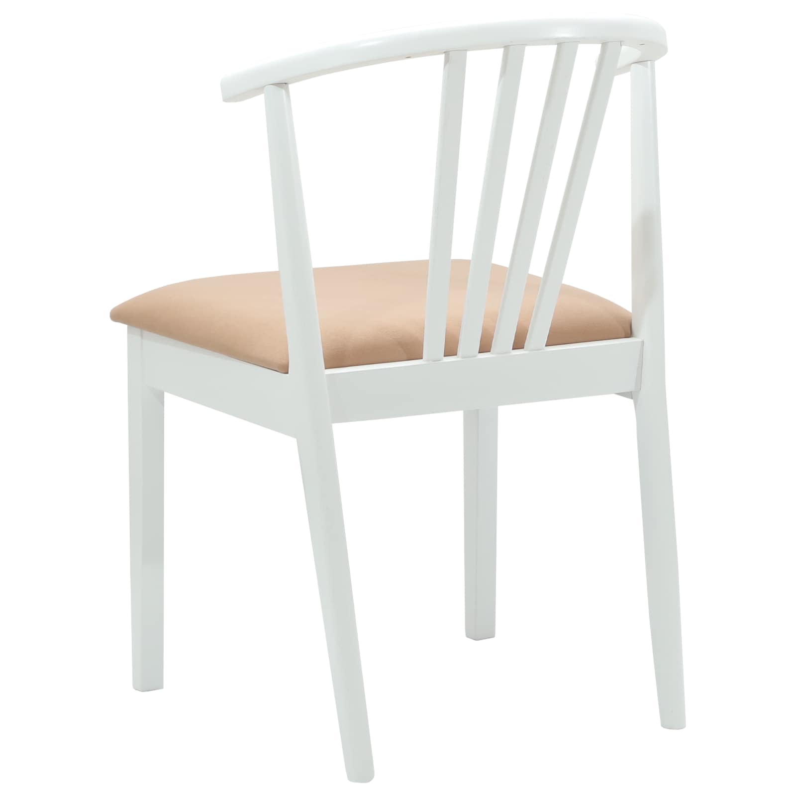 Scaun de sufragerie 2 pcs Alb si maro Lemn de cauciuc solid — imaginea 7