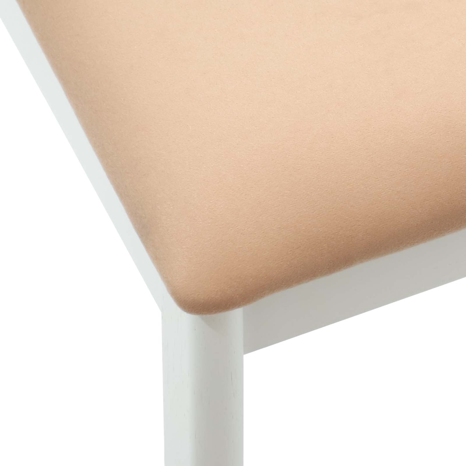 Scaun de sufragerie 2 pcs Alb si maro Lemn de cauciuc solid — imaginea 9