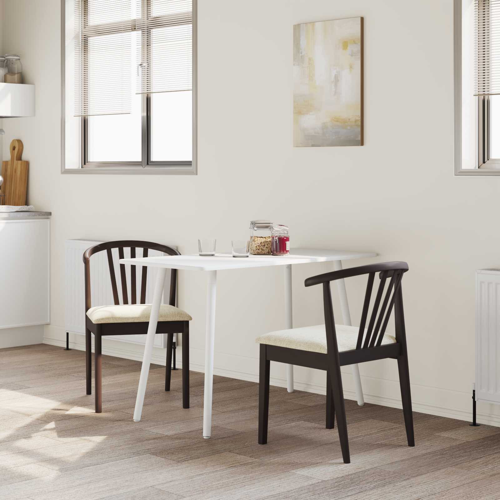 Scaun de sufragerie 2 pcs Maro deschis si deschis — imaginea 3
