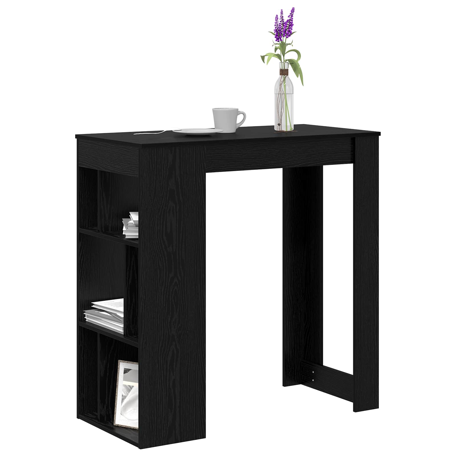 Masa de bar Stejar Negru 102 x 50 x 103,5 cm Lemn compozit — imaginea 3