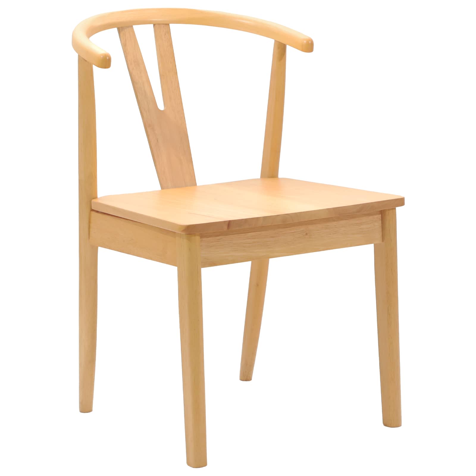 Scaun de sufragerie 2 pcs natural Lemn Solid de Cauciuc — imaginea 4