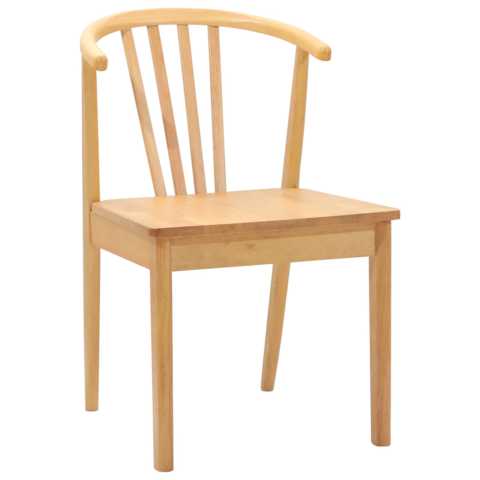 Scaun de sufragerie 2 pcs natural Lemn de cauciuc solid — imaginea 4