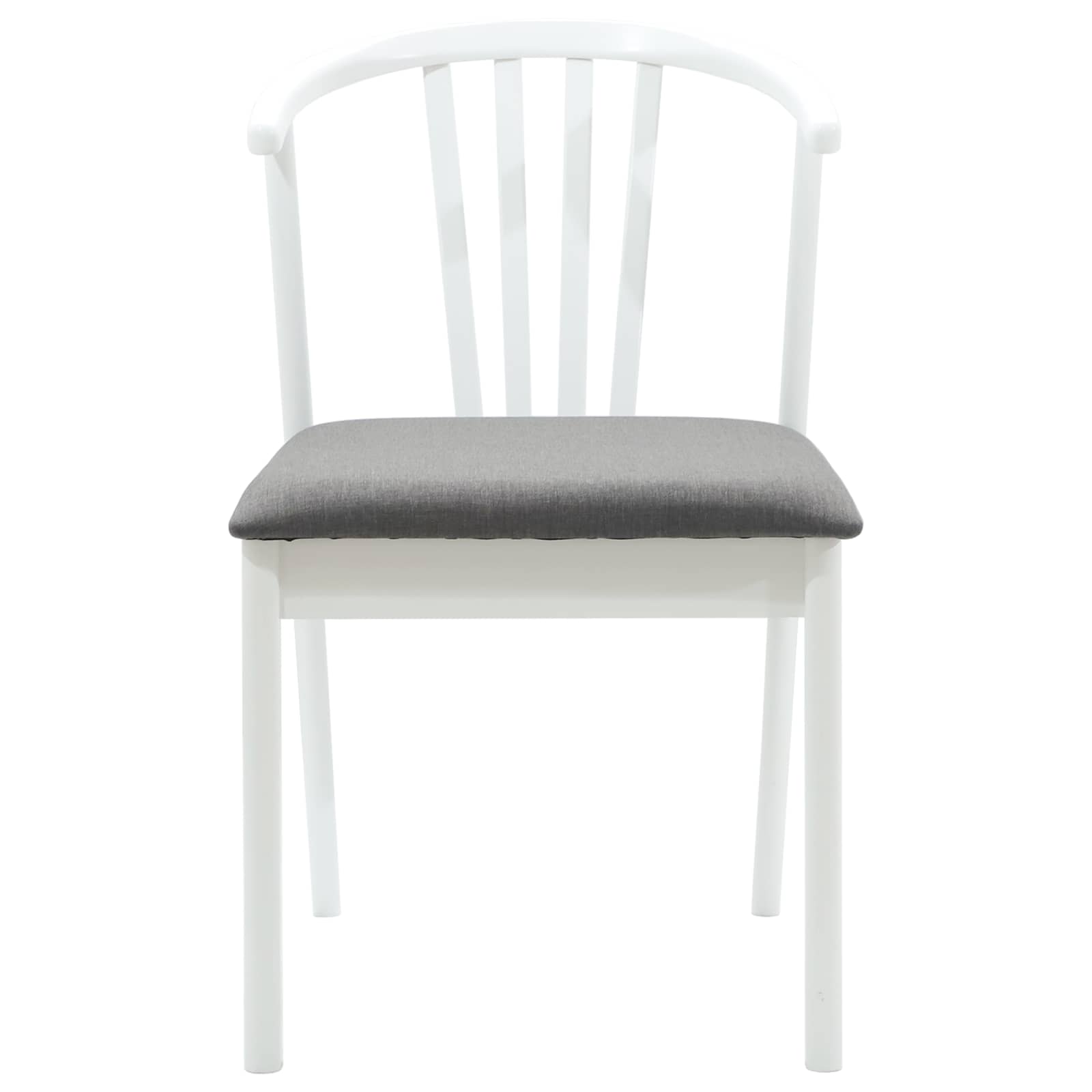 Scaun de sufragerie 2 pcs Alb si gri Lemn de cauciuc solid — imaginea 5
