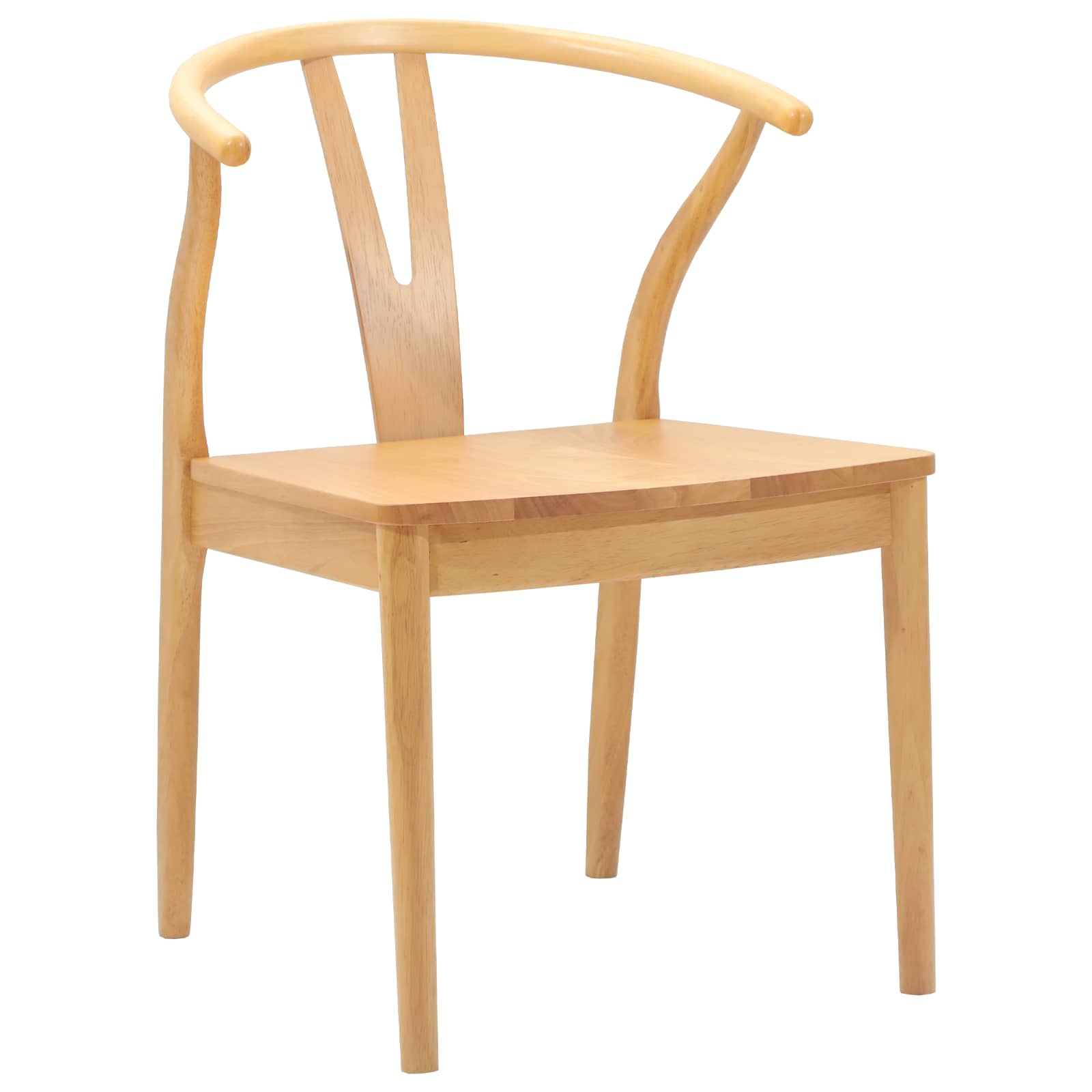 Scaun de sufragerie 2 pcs natural Lemn Solid de Cauciuc — imaginea 4