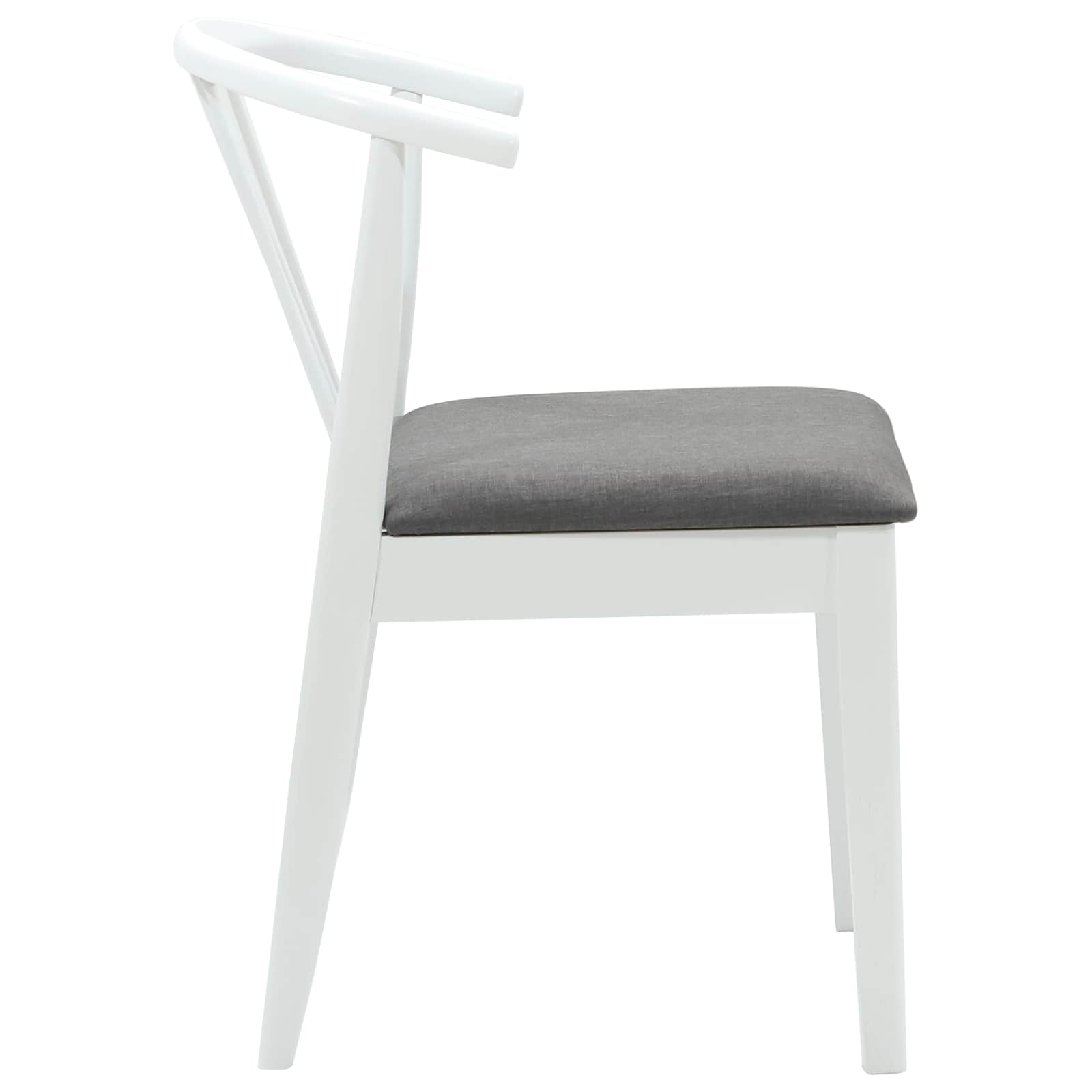 Scaun de sufragerie 2 pcs Alb si gri Lemn de cauciuc solid — imaginea 6