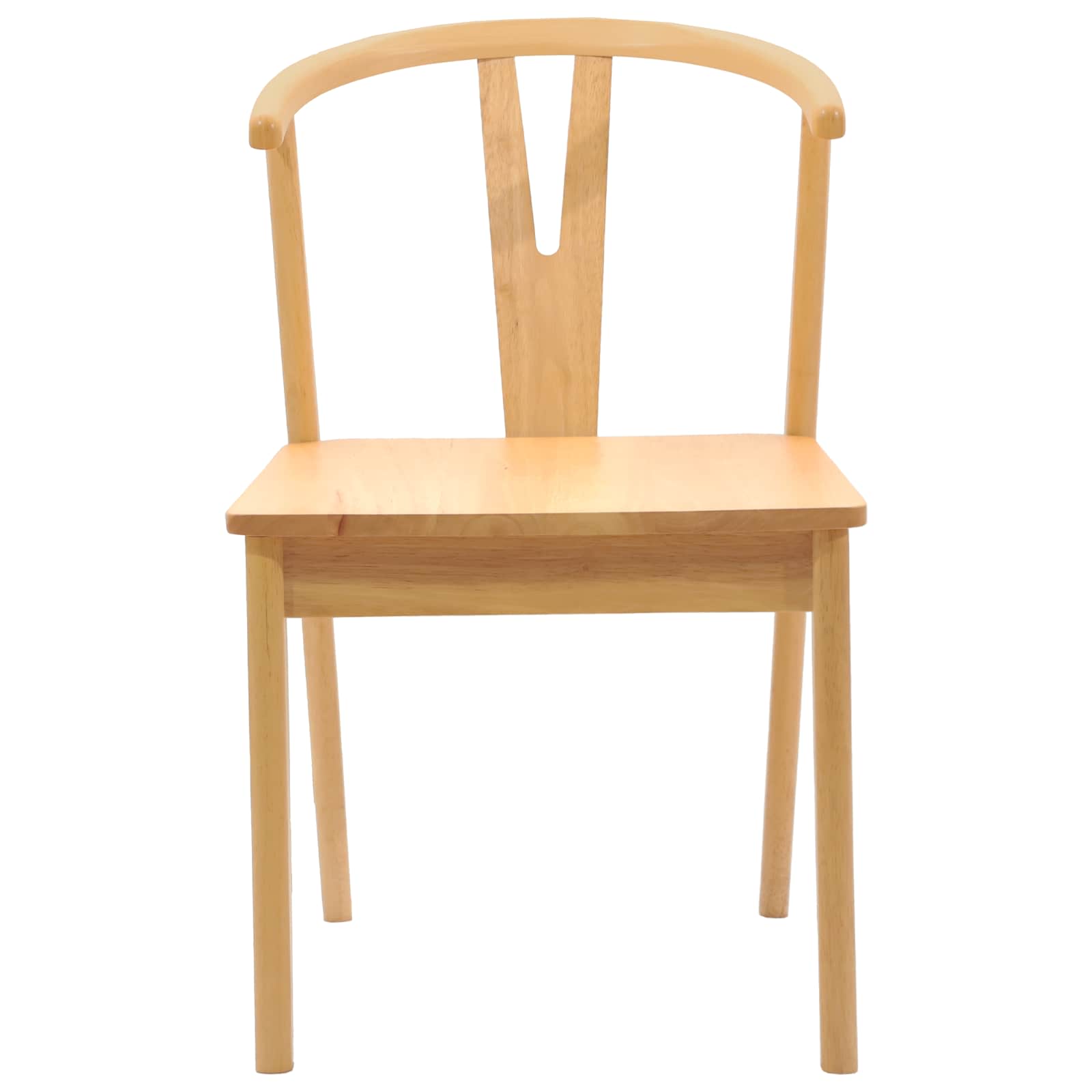 Scaun de sufragerie 2 pcs natural Lemn Solid de Cauciuc — imaginea 5