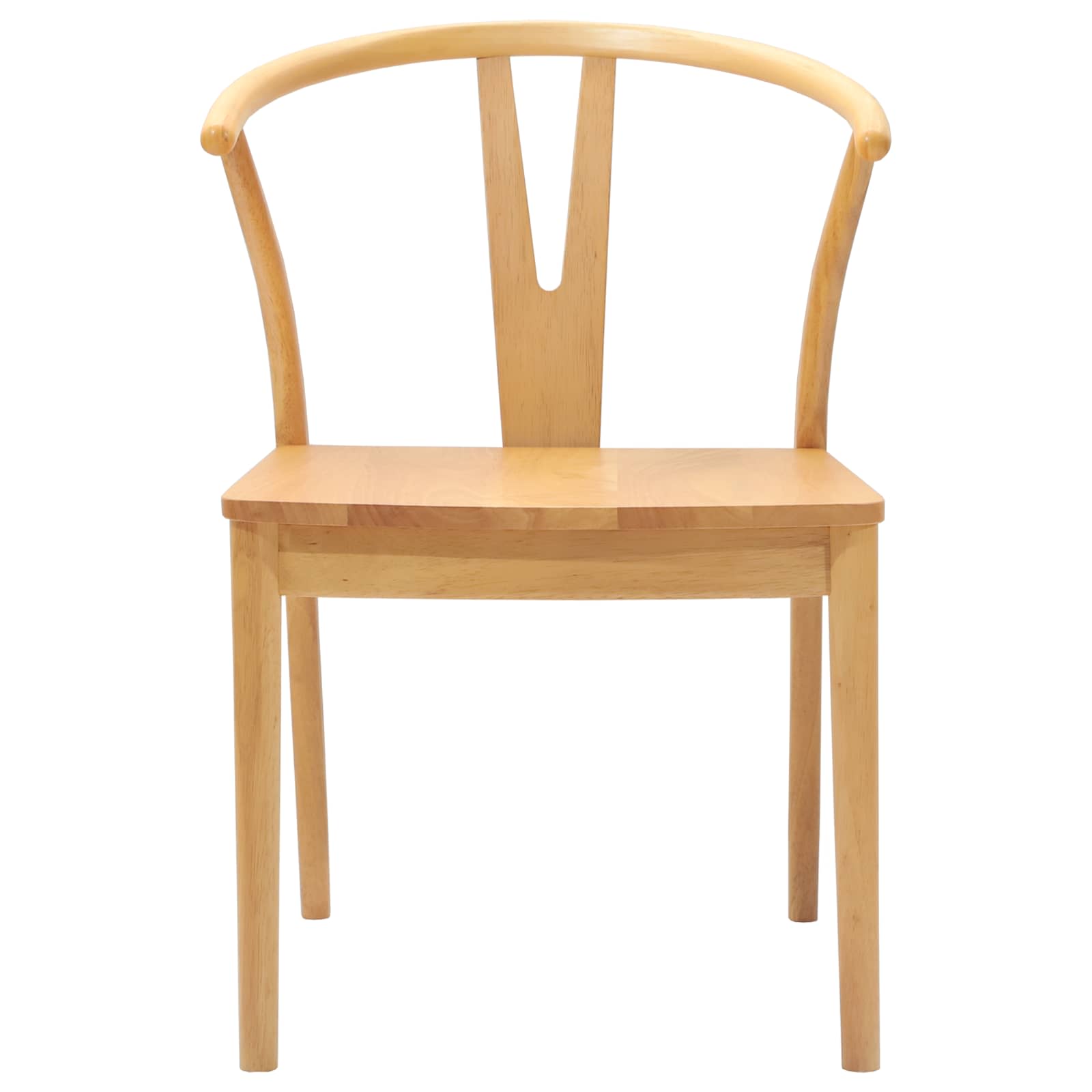 Scaun de sufragerie 2 pcs natural Lemn Solid de Cauciuc — imaginea 5