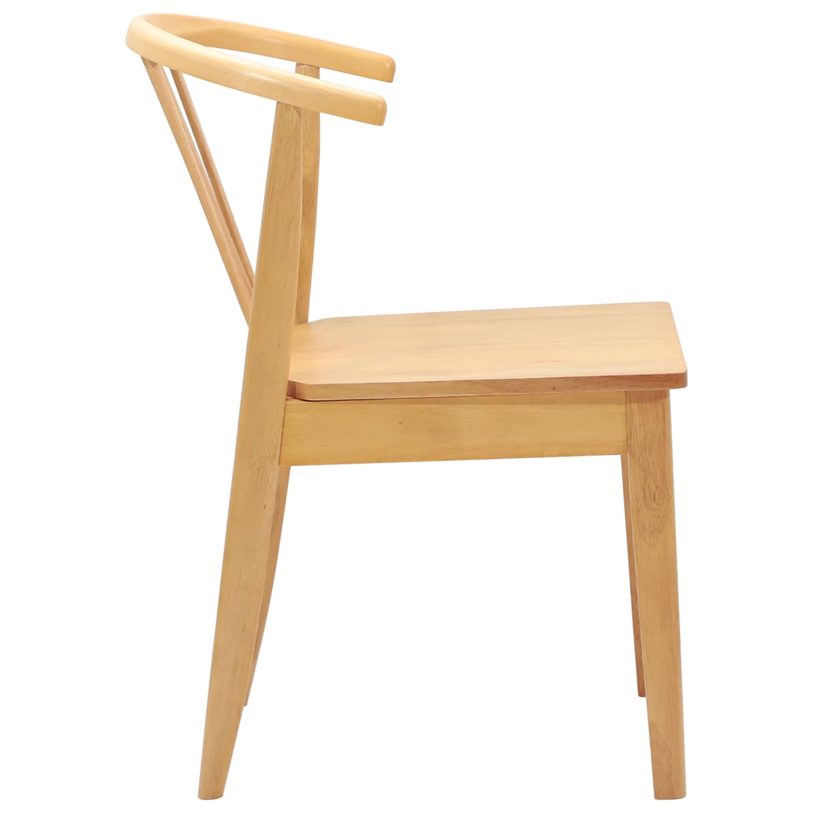 Scaun de sufragerie 2 pcs natural Lemn de cauciuc solid — imaginea 6