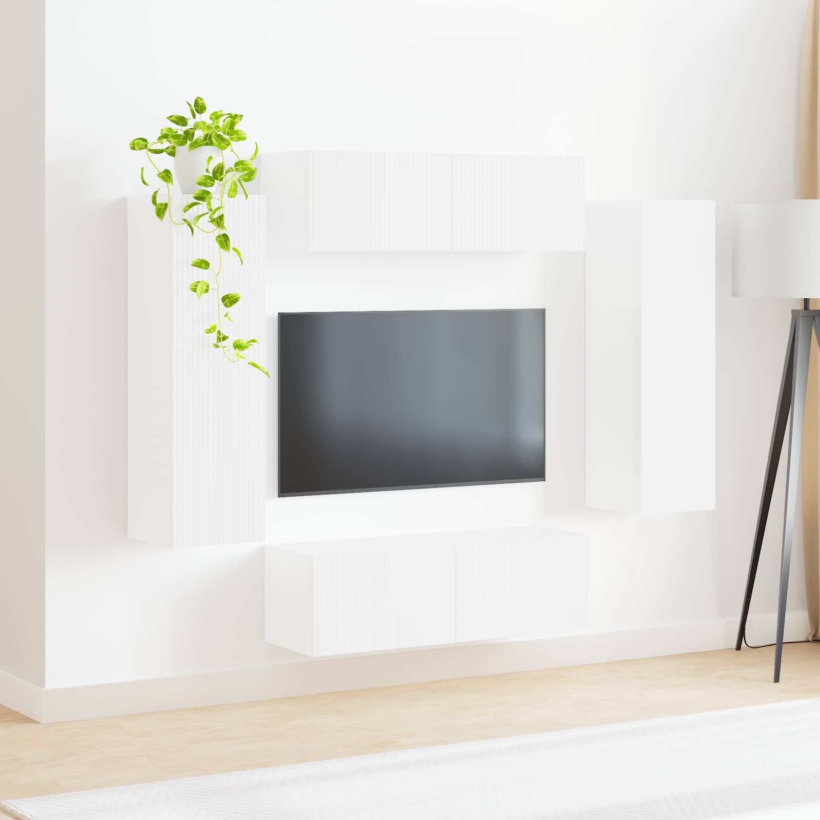 Pe perete 4 pcs Alb lucios — imaginea 4