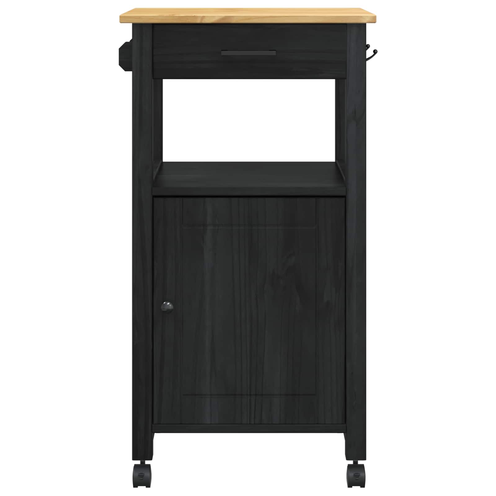 Troler de Bucatarie Simplu Negru — imaginea 5
