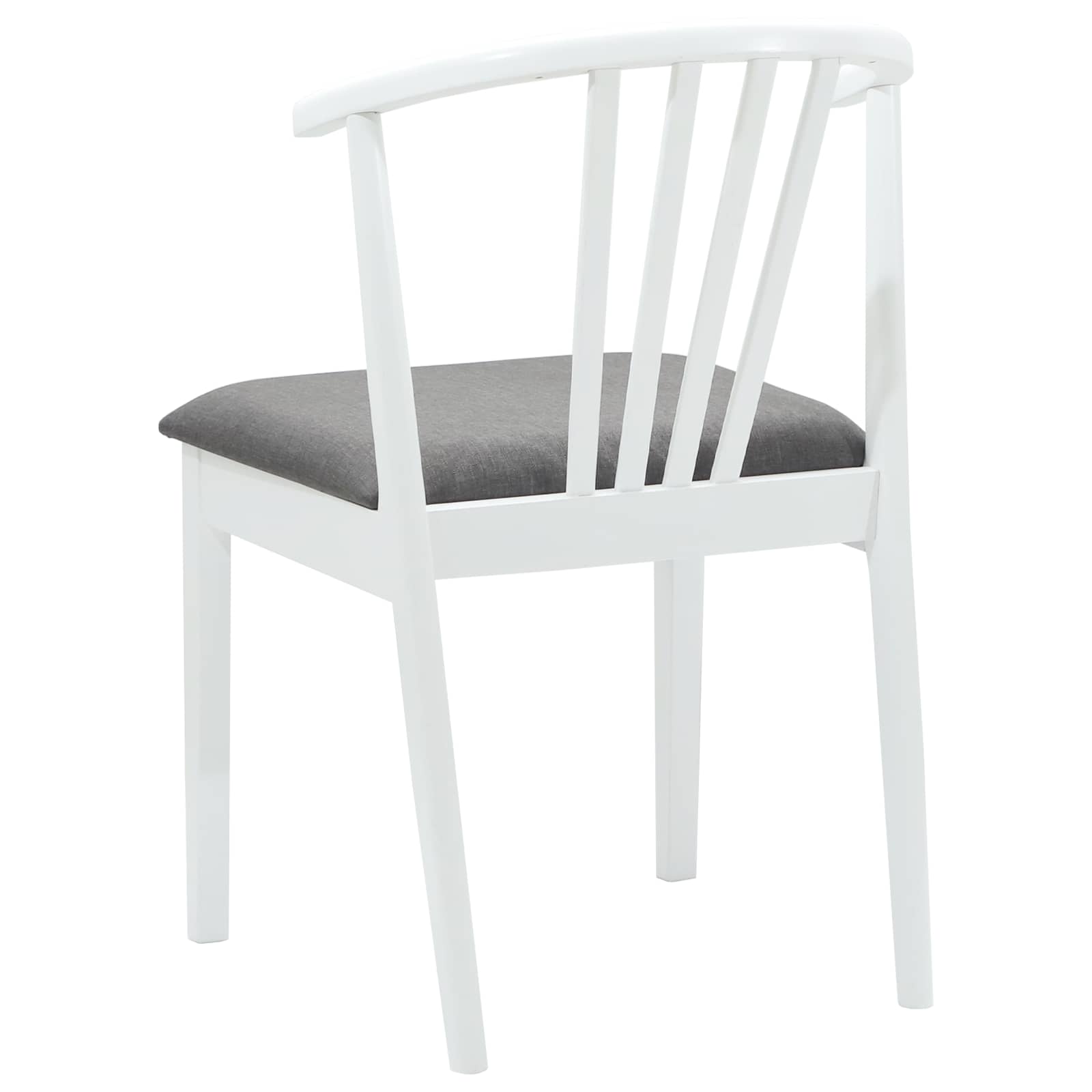 Scaun de sufragerie 2 pcs Alb si gri Lemn de cauciuc solid — imaginea 7