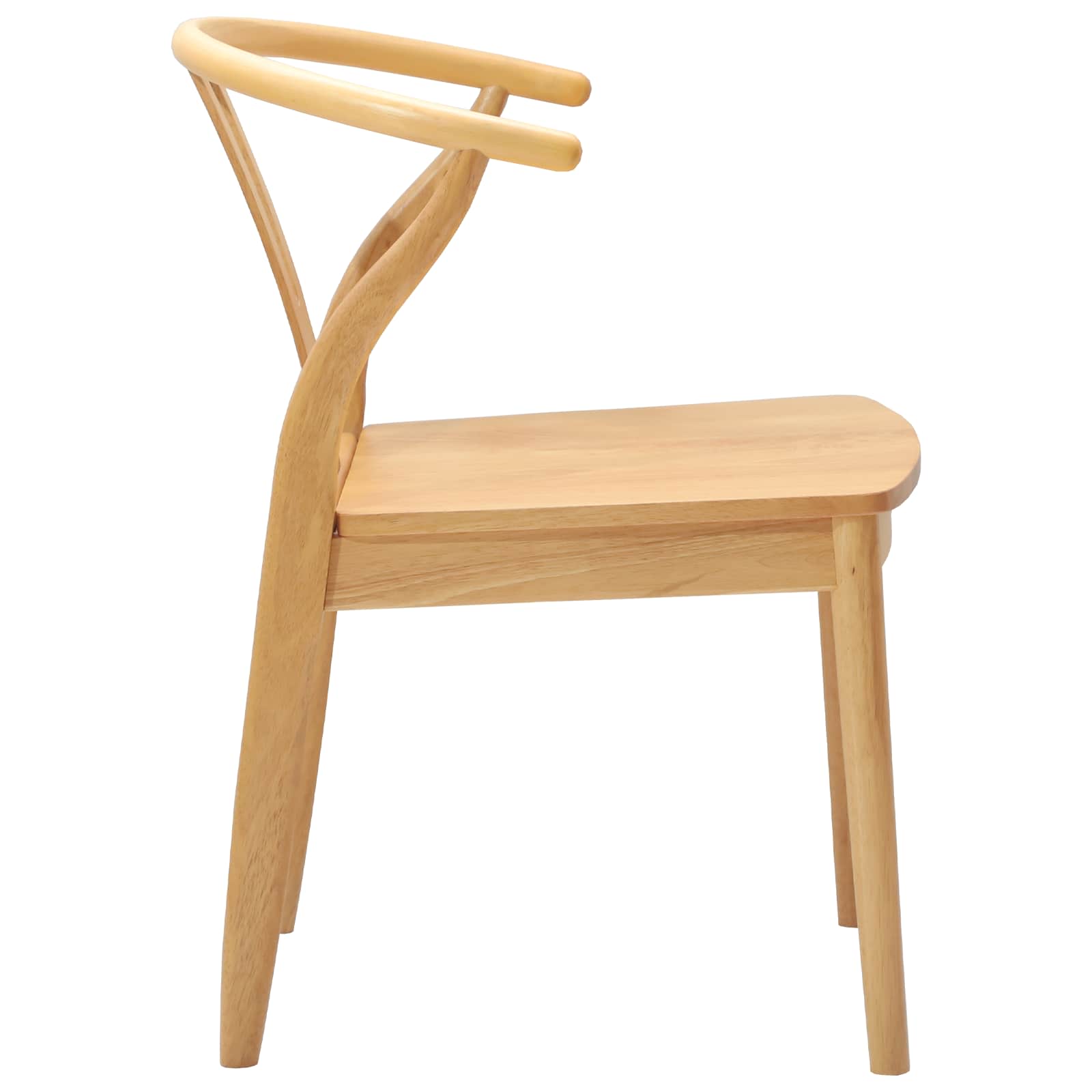 Scaun de sufragerie 2 pcs natural Lemn Solid de Cauciuc — imaginea 6