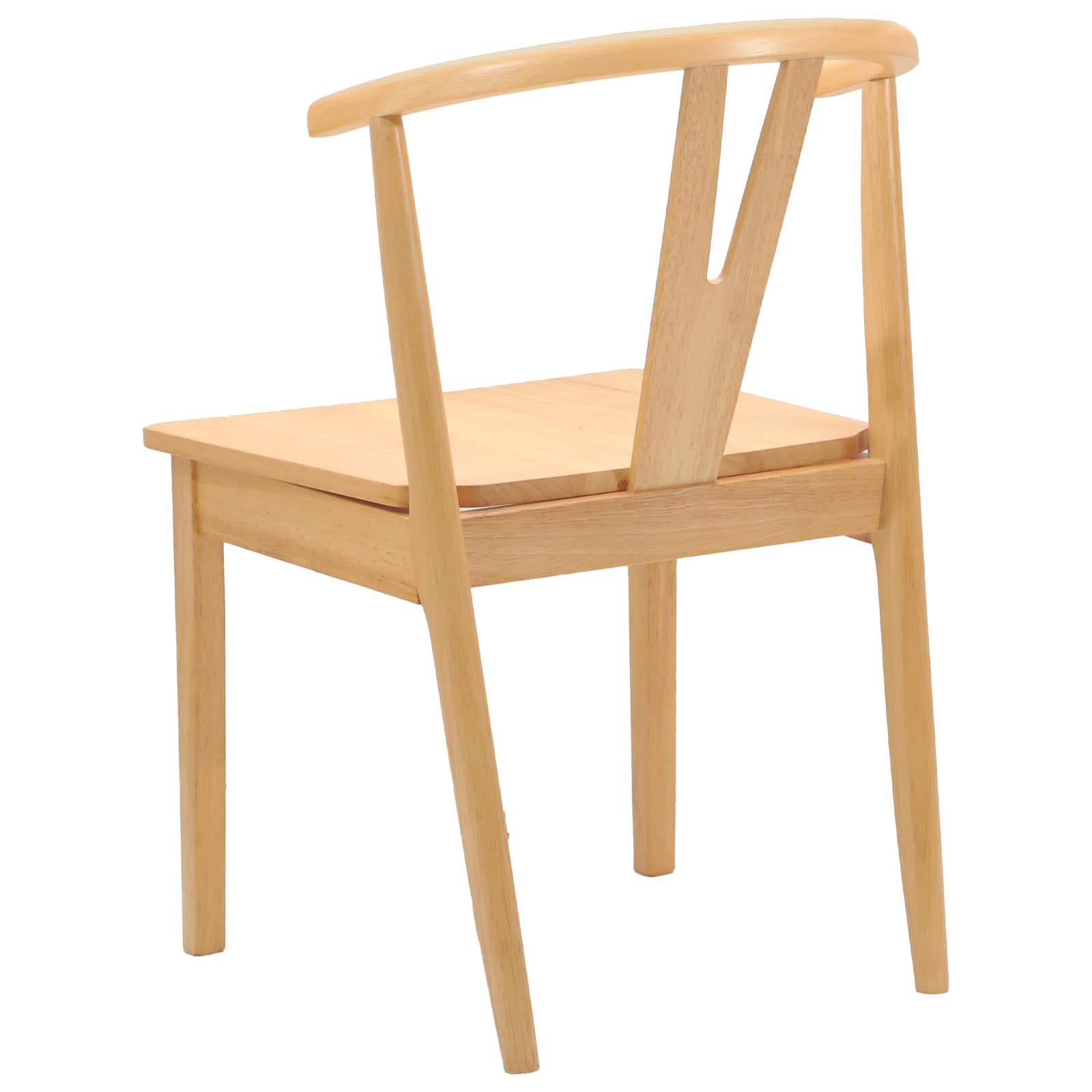 Scaun de sufragerie 2 pcs natural Lemn Solid de Cauciuc — imaginea 7