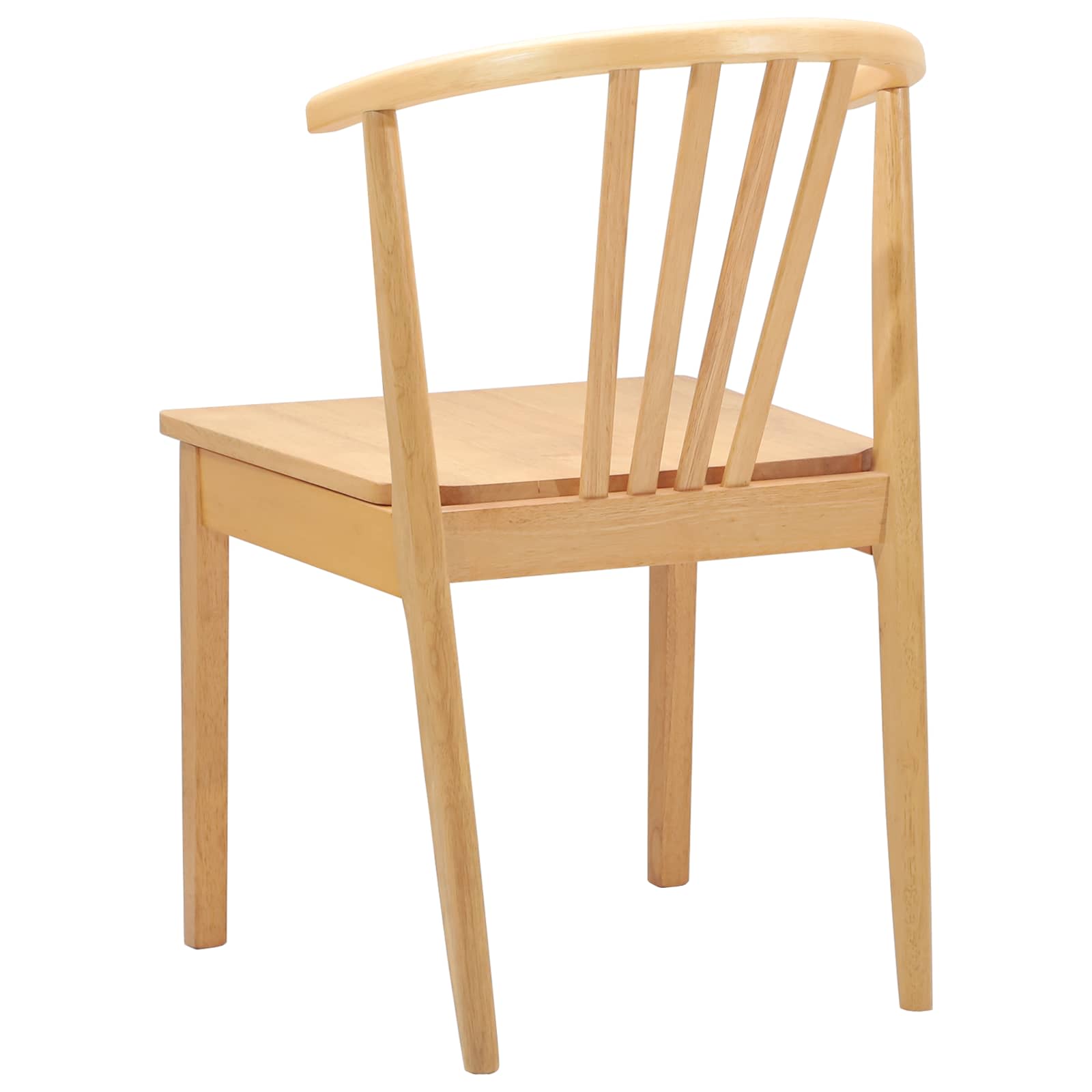 Scaun de sufragerie 2 pcs natural Lemn de cauciuc solid — imaginea 7