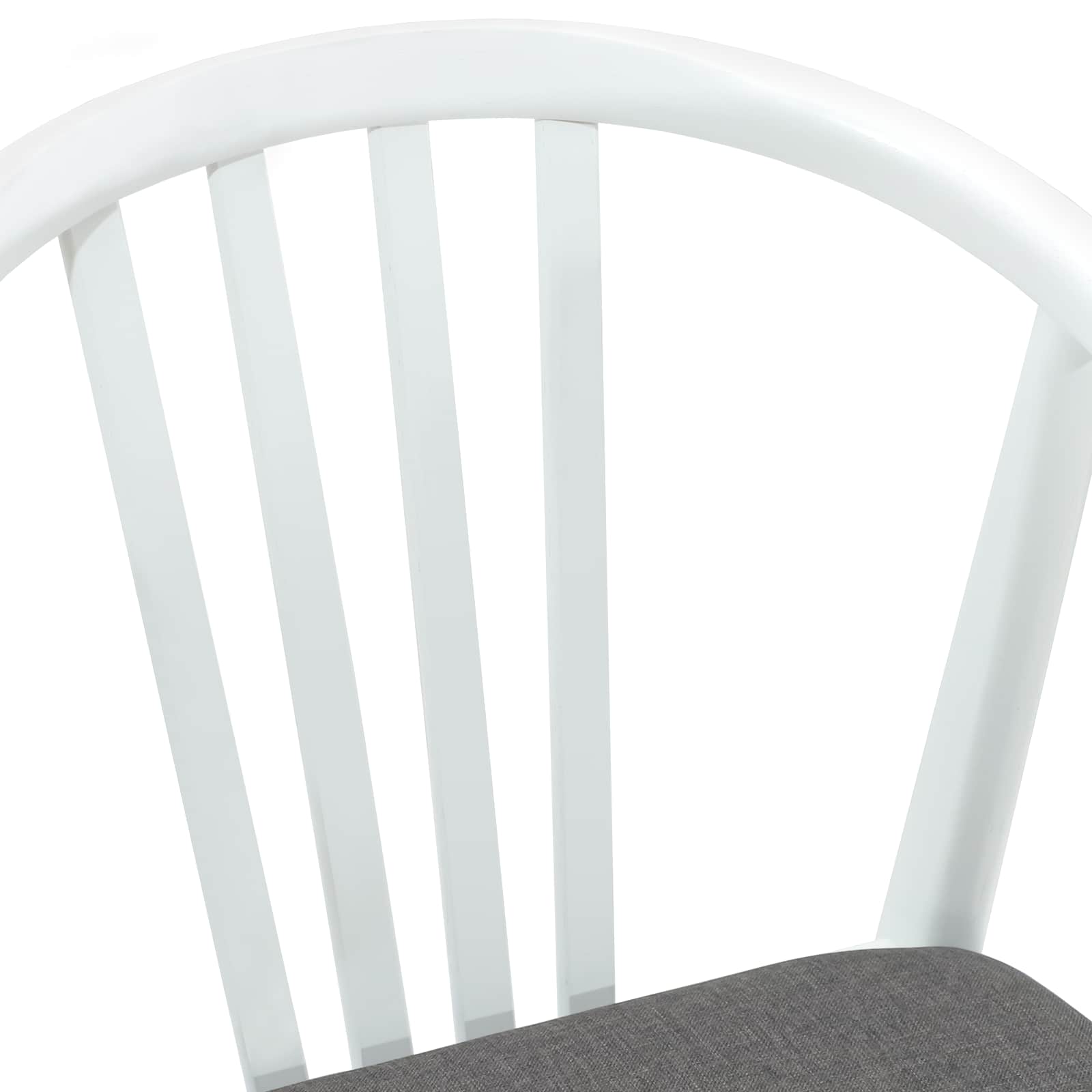 Scaun de sufragerie 2 pcs Alb si gri Lemn de cauciuc solid — imaginea 8