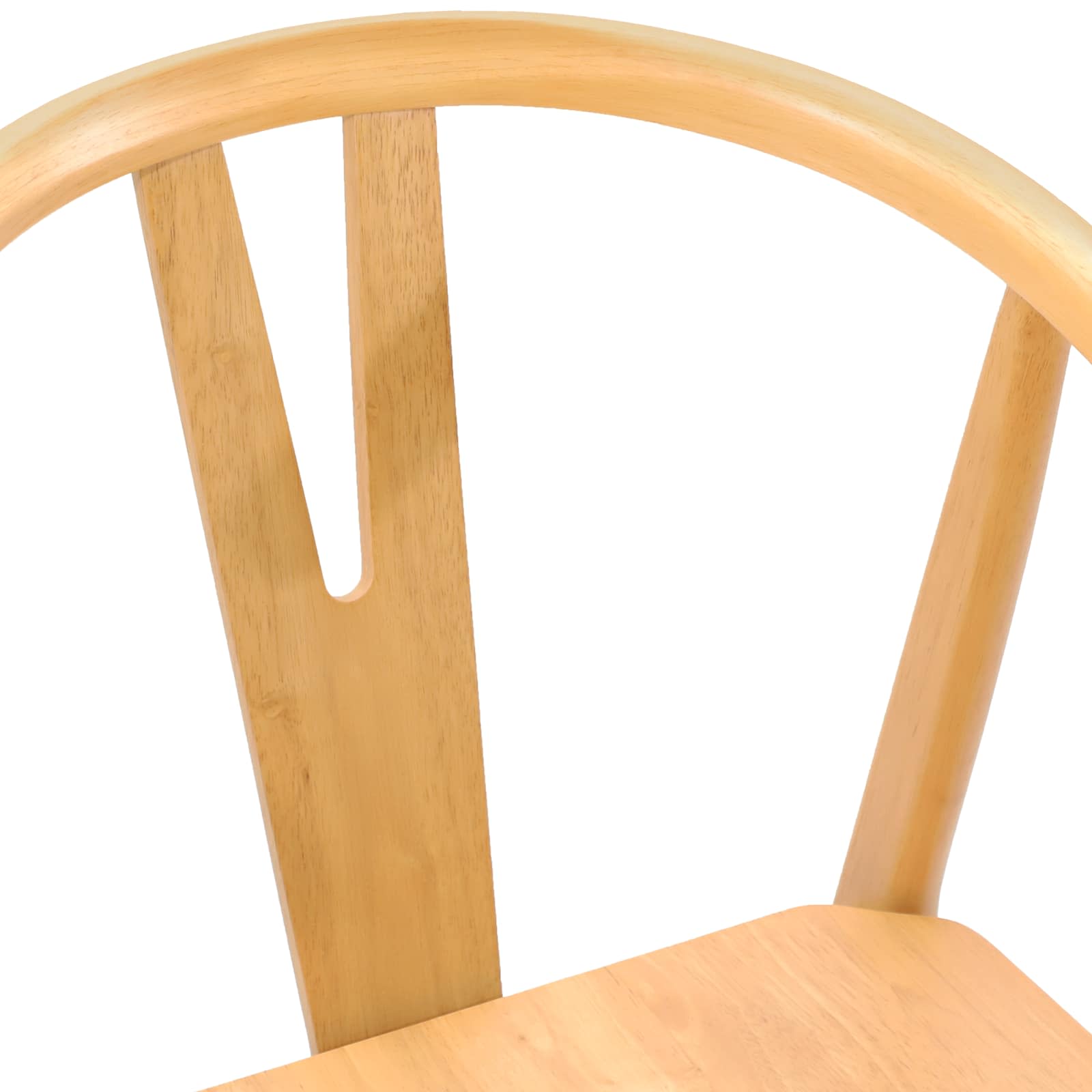 Scaun de sufragerie 2 pcs natural Lemn Solid de Cauciuc — imaginea 8