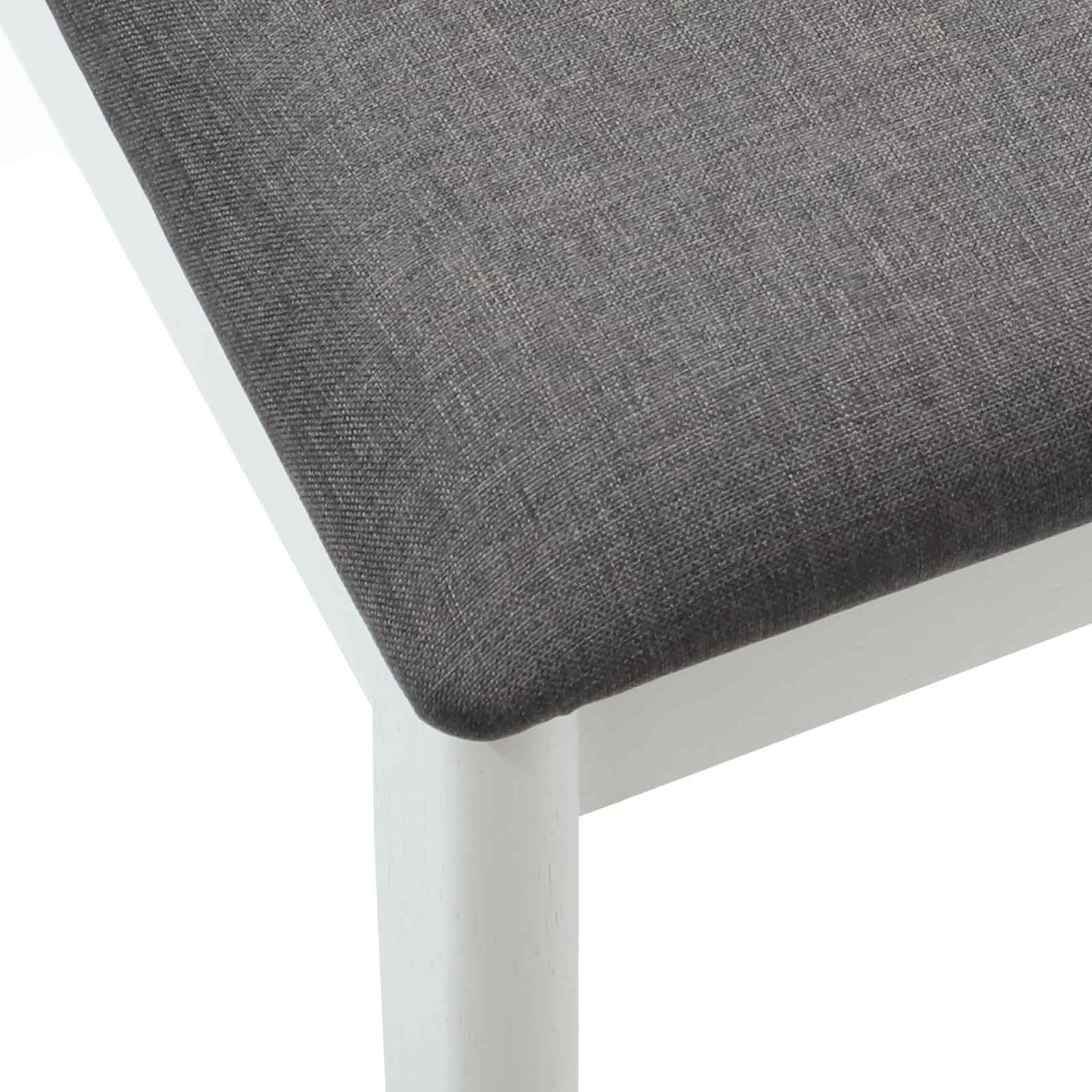 Scaun de sufragerie 2 pcs Alb si gri Lemn de cauciuc solid — imaginea 9