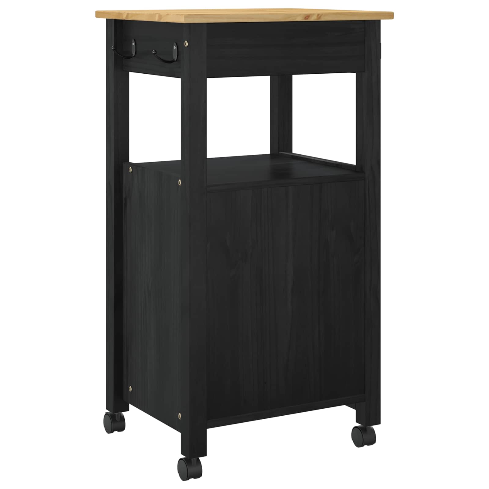 Troler de Bucatarie Simplu Negru — imaginea 7