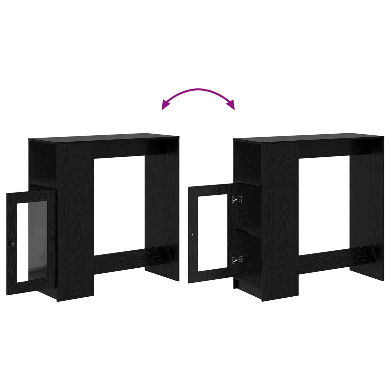 Masa de bar Stejar Negru 101 x 40 x 103,5 cm Lemn compozit — imaginea 9