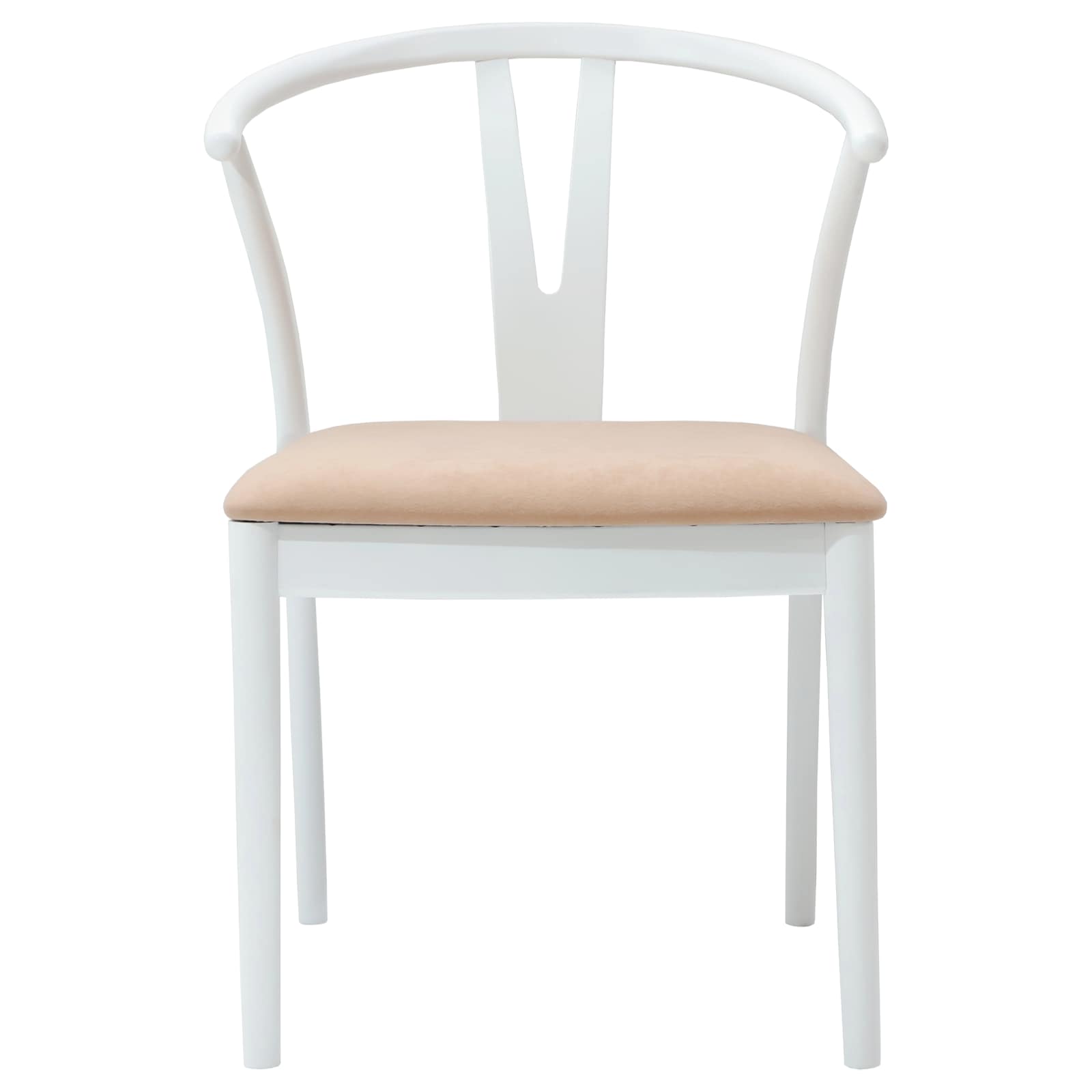 Scaun de sufragerie 2 pcs Alb si maro Lemn Solid de Cauciuc — imaginea 5