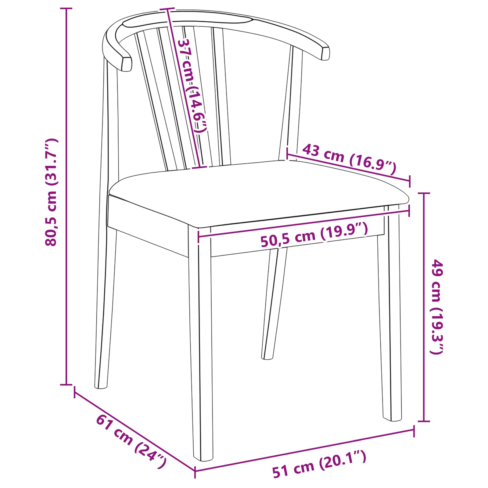 Scaun de sufragerie 2 pcs Alb si gri Lemn de cauciuc solid — imaginea 11