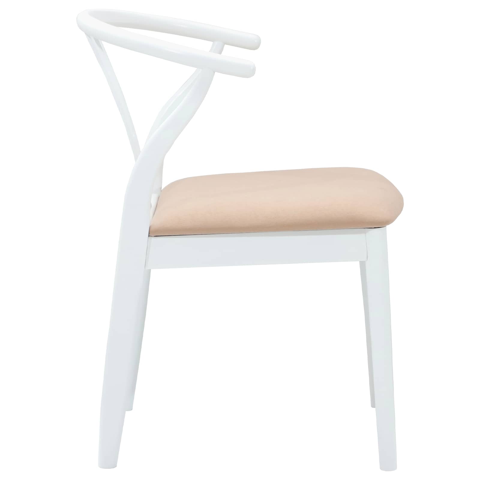 Scaun de sufragerie 2 pcs Alb si maro Lemn Solid de Cauciuc — imaginea 6