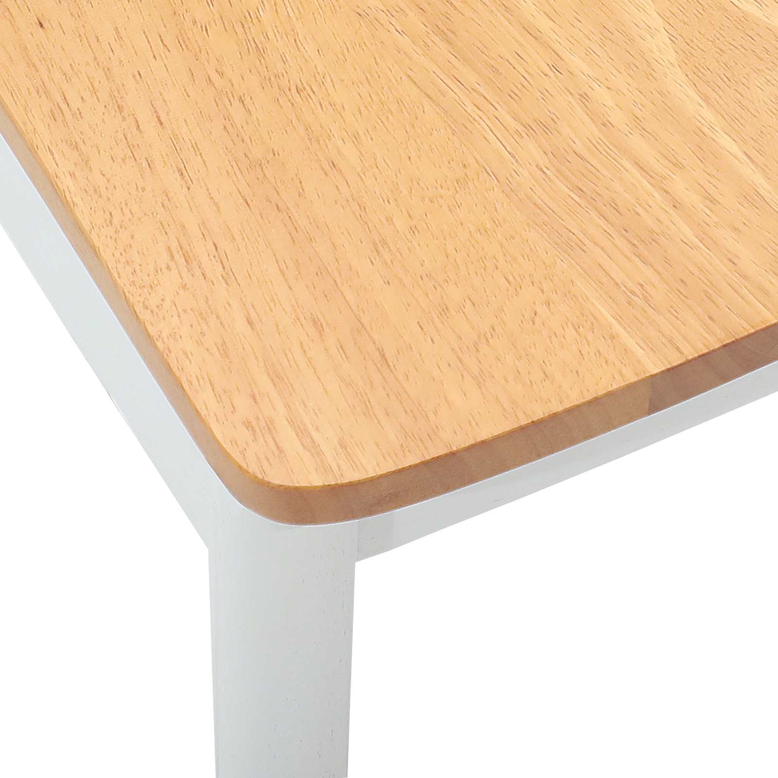Scaun de sufragerie 2 pcs Alb si Natural Lemn Solid de Cauciuc — imaginea 9