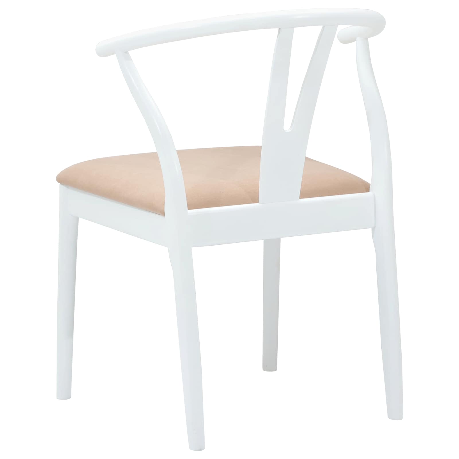 Scaun de sufragerie 2 pcs Alb si maro Lemn Solid de Cauciuc — imaginea 7