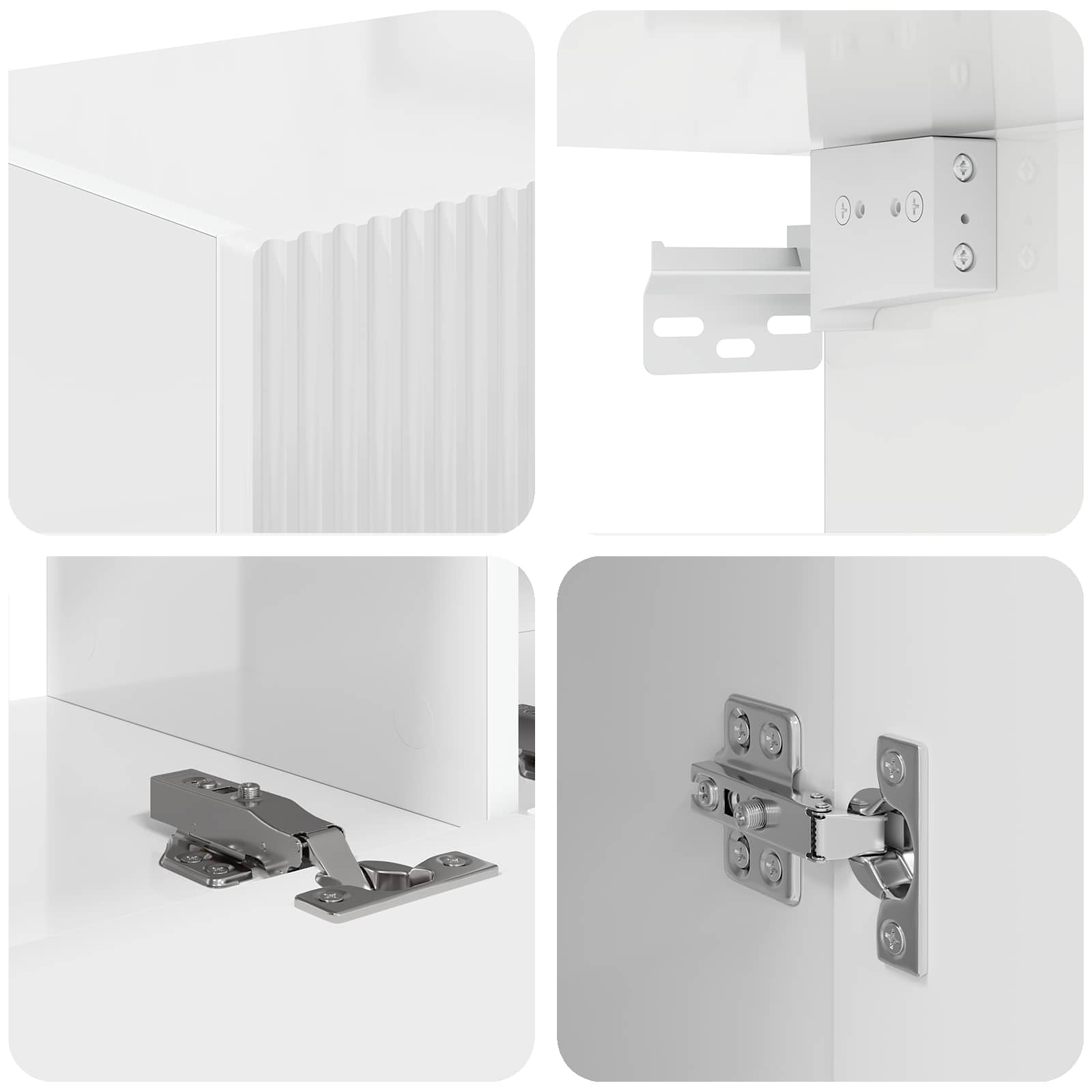 Pe perete 4 pcs Alb lucios — imaginea 9