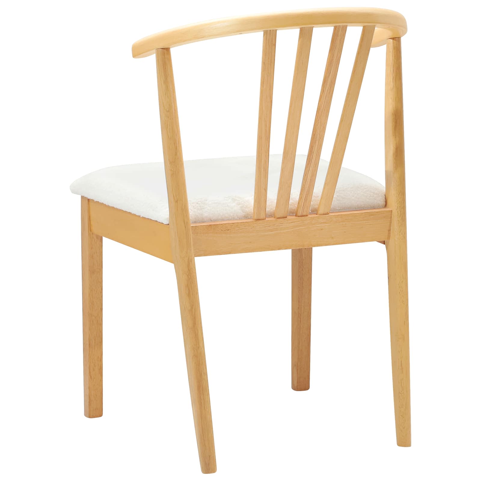 Scaun de sufragerie 2 pcs Natural si Alb Lemn de cauciuc solid — imaginea 7
