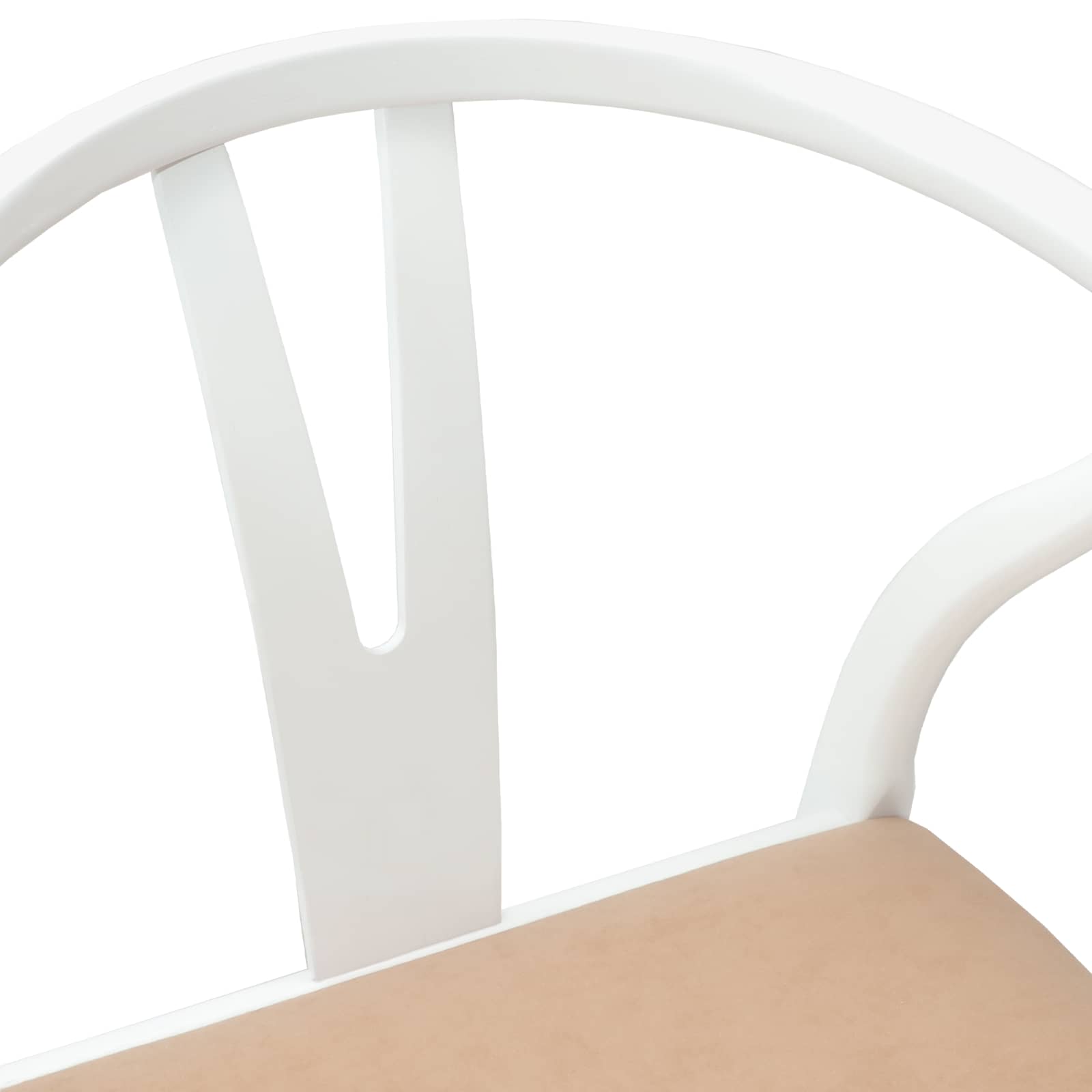 Scaun de sufragerie 2 pcs Alb si maro Lemn Solid de Cauciuc — imaginea 8