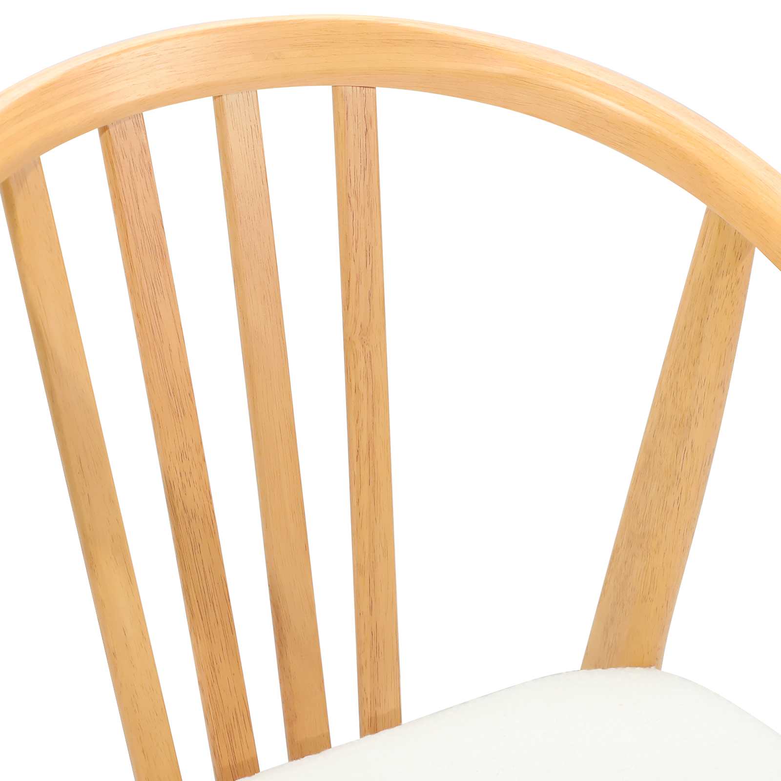 Scaun de sufragerie 2 pcs Natural si Alb Lemn de cauciuc solid — imaginea 8