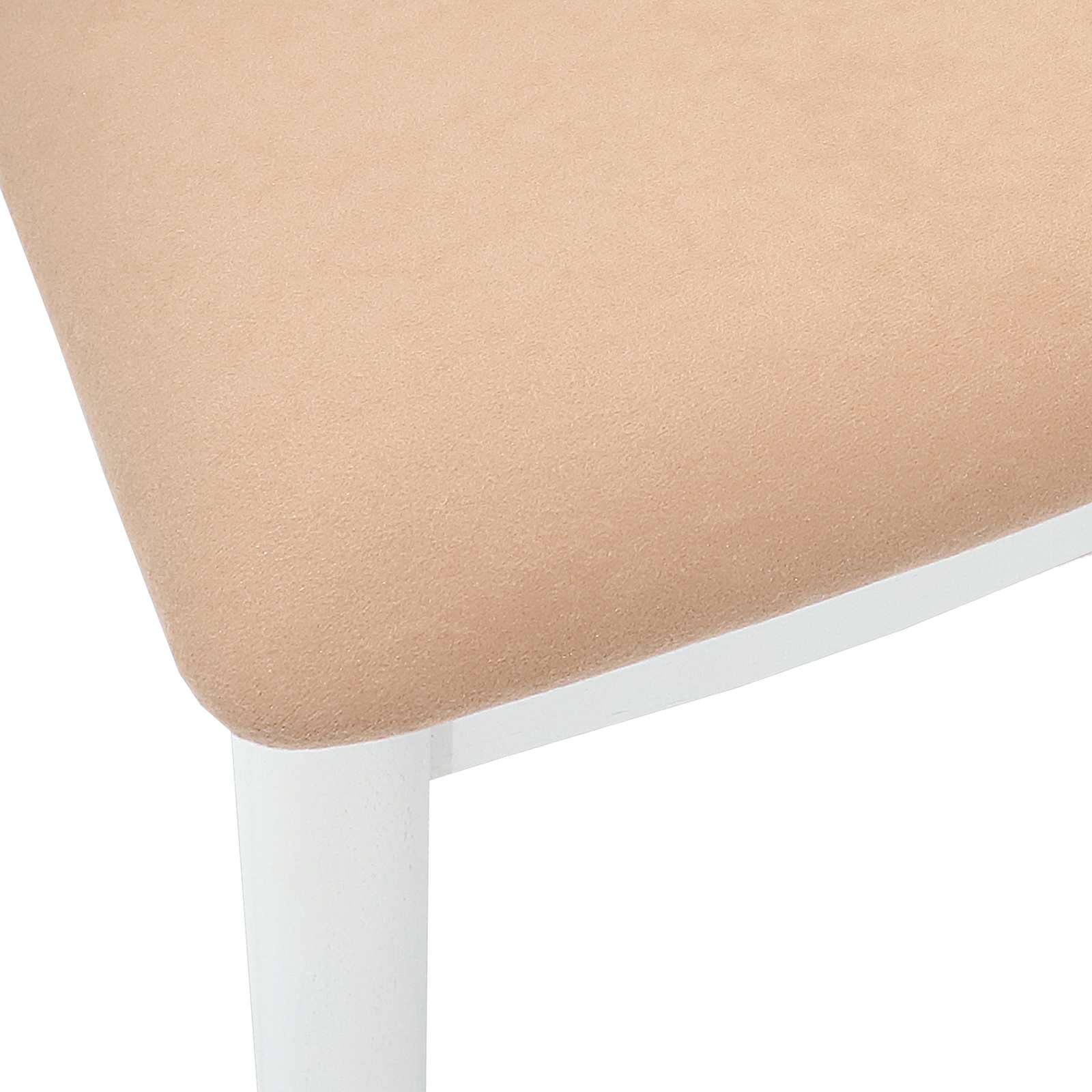 Scaun de sufragerie 2 pcs Alb si maro Lemn Solid de Cauciuc — imaginea 9