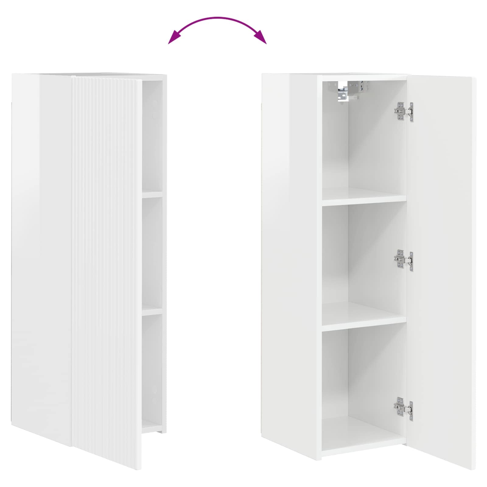 Pe perete 4 pcs Alb lucios — imaginea 11
